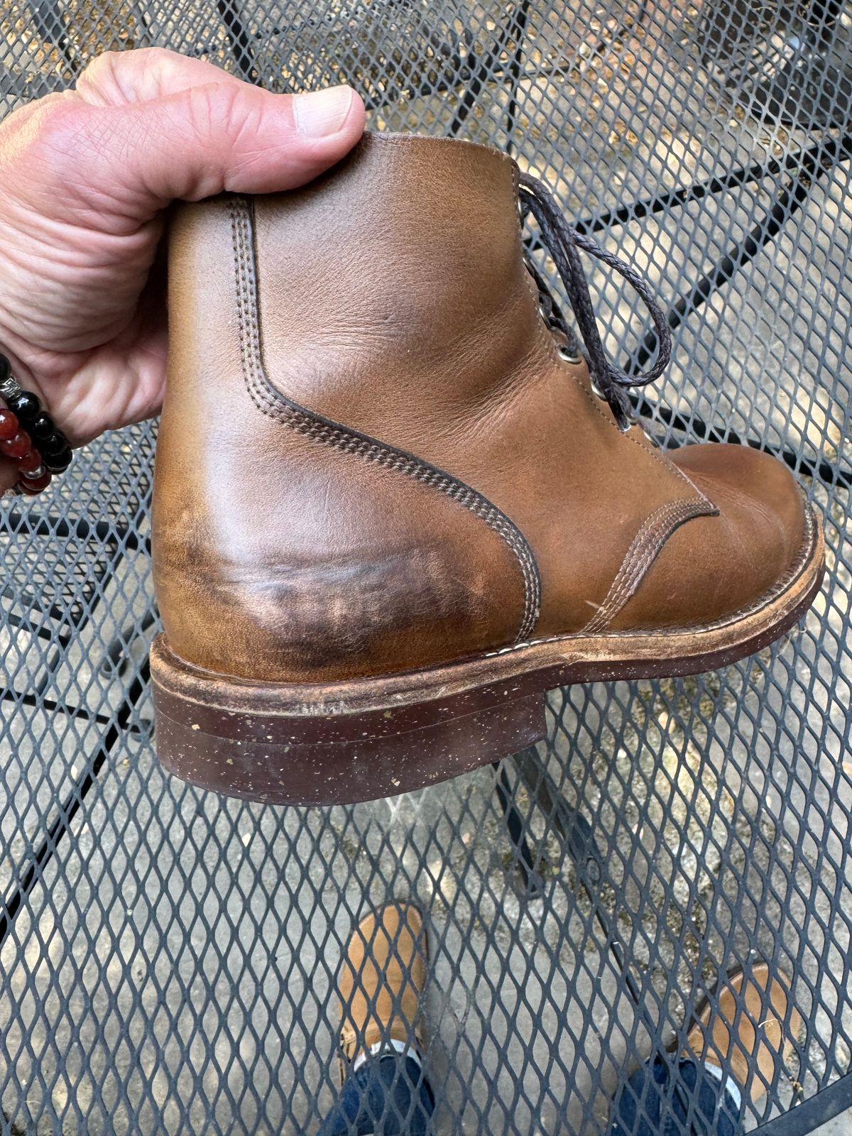 Photo by ridepaso on May 24, 2025 of the Oak Street Bootmakers Field Boot in Horween Natural Chromexcel.