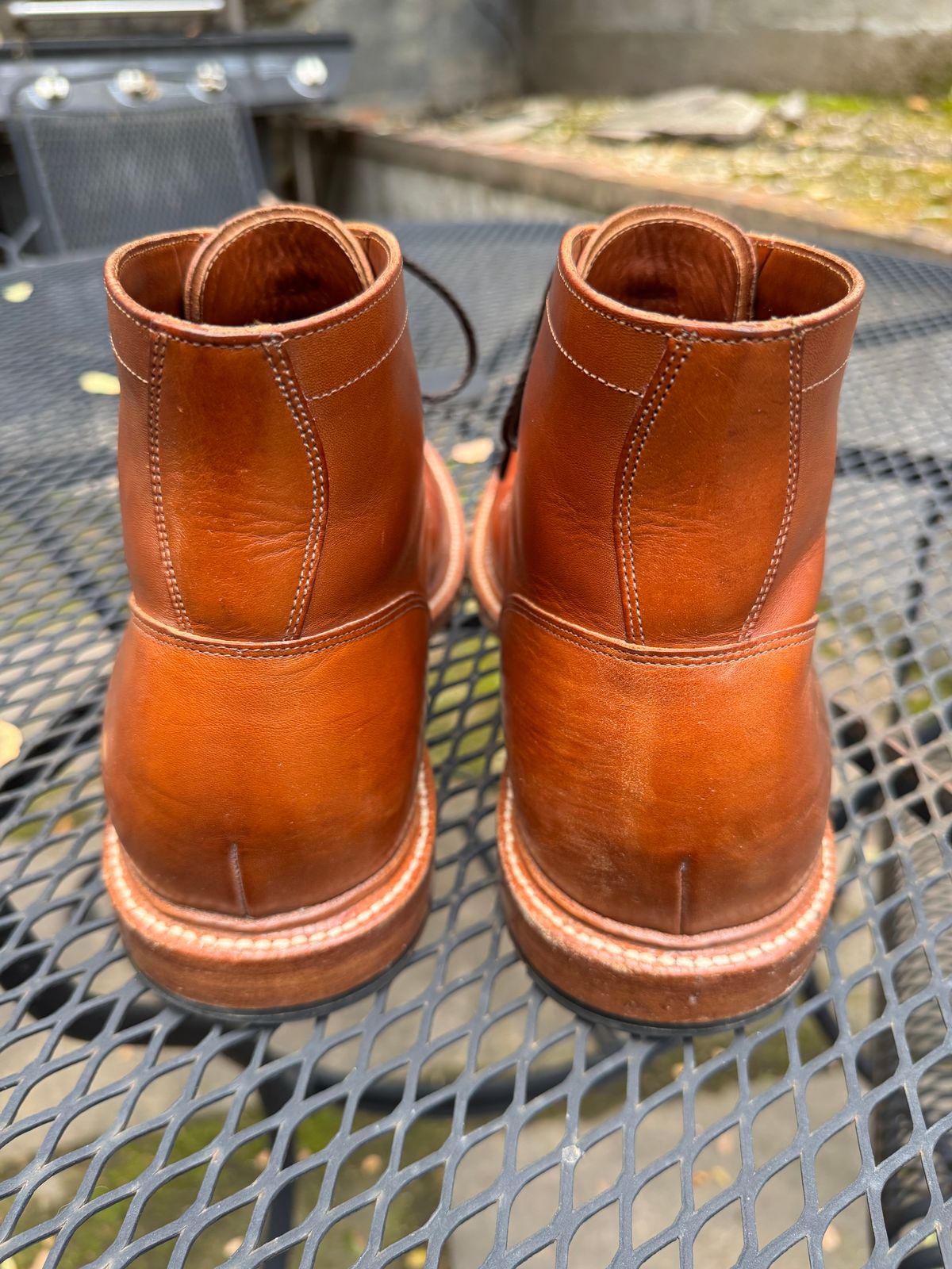 Photo by ridepaso on April 2, 2025 of the Grant Stone Diesel Boot in Badalassi Carlo Saddle Tan Minerva.