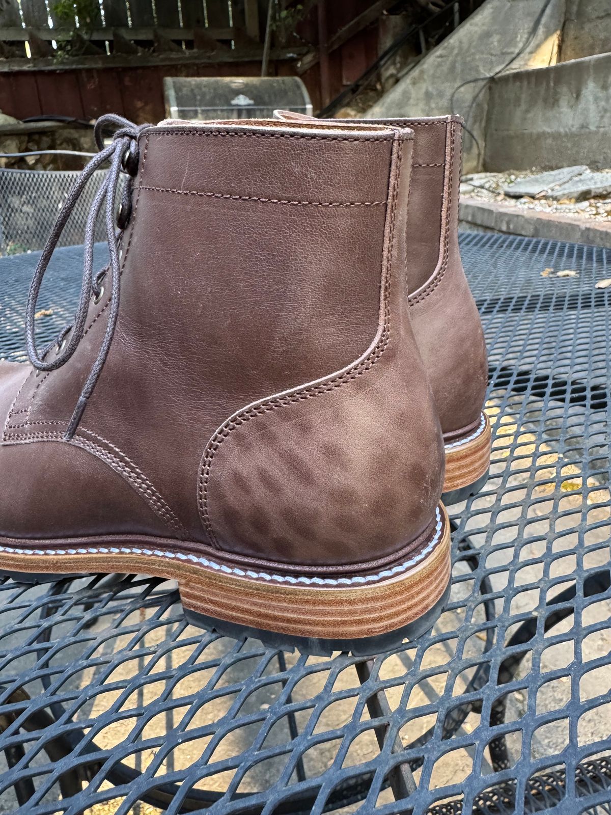 Photo by ridepaso on June 5, 2025 of the Caswell Boot Company Lisbon in Maryam 1071 Horsebutt.