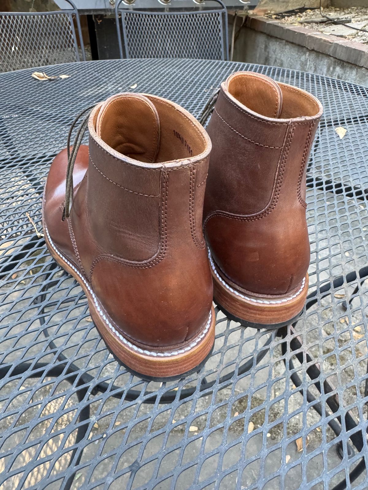 Photo by ridepaso on August 31, 2025 of the Caswell Boot Company Lisbon in Maryam 1071 Horsebutt.