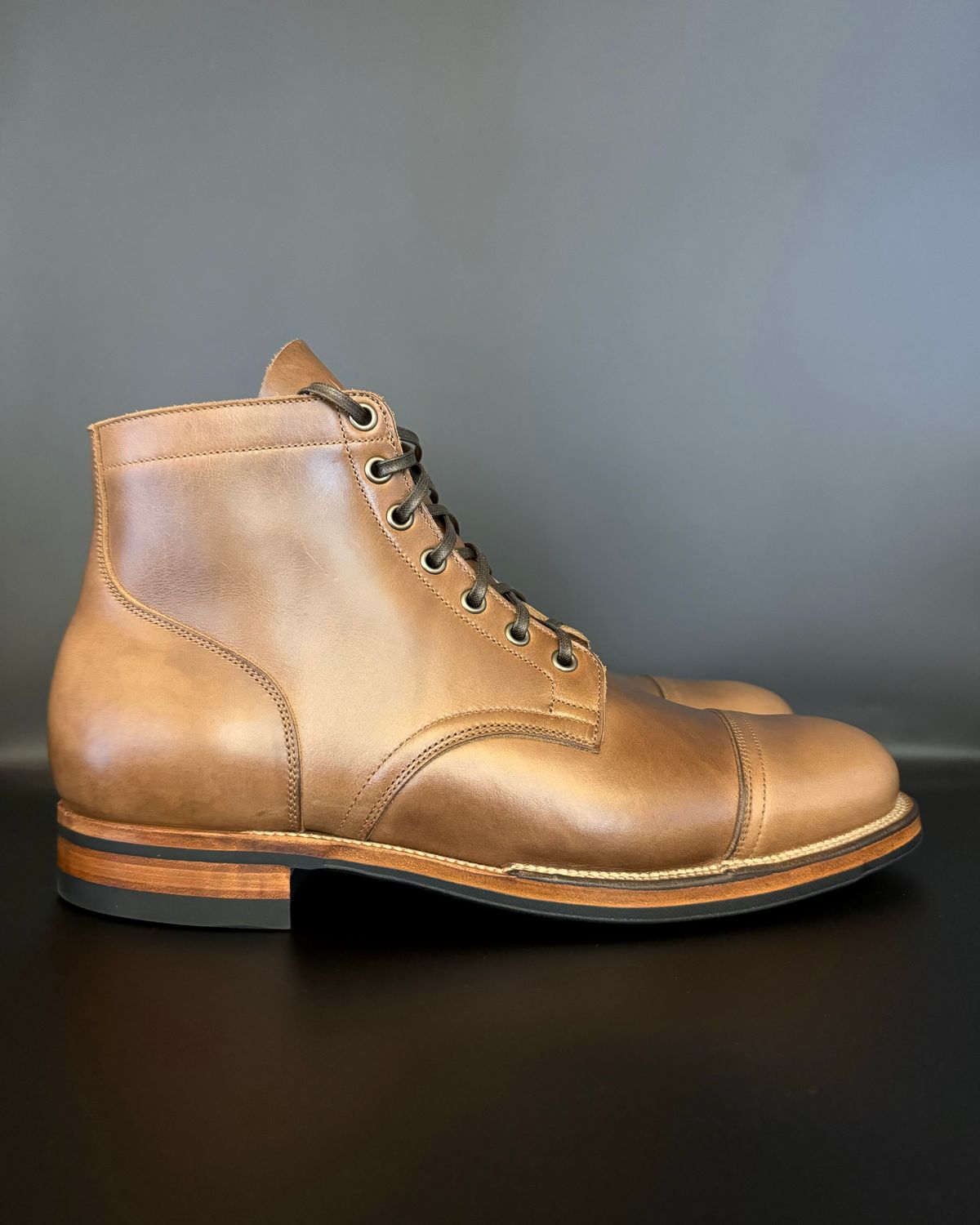 Photo by turns31 on June 6, 2024 of the Viberg Service Boot in Horween Natural Chromexcel.