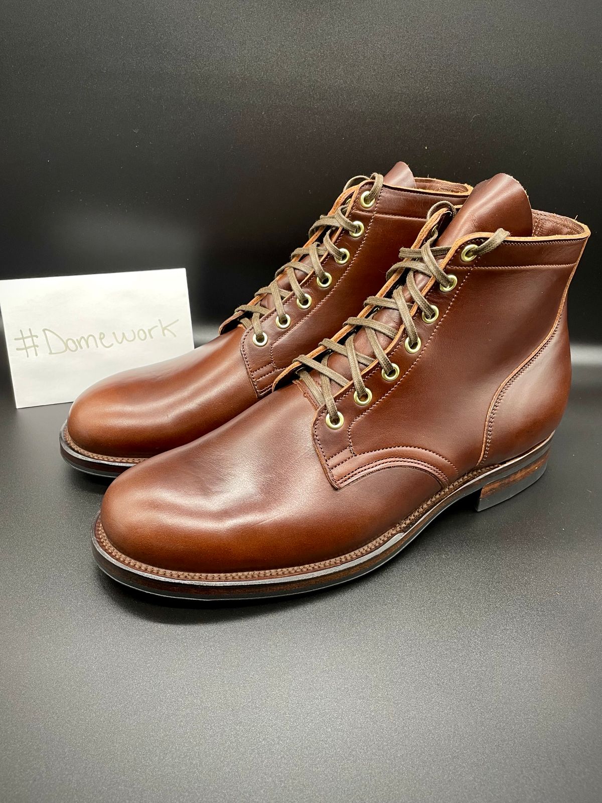 Photo by turns31 on October 3, 2022 of the Viberg Service Boot in Horween Brown Chromexcel.