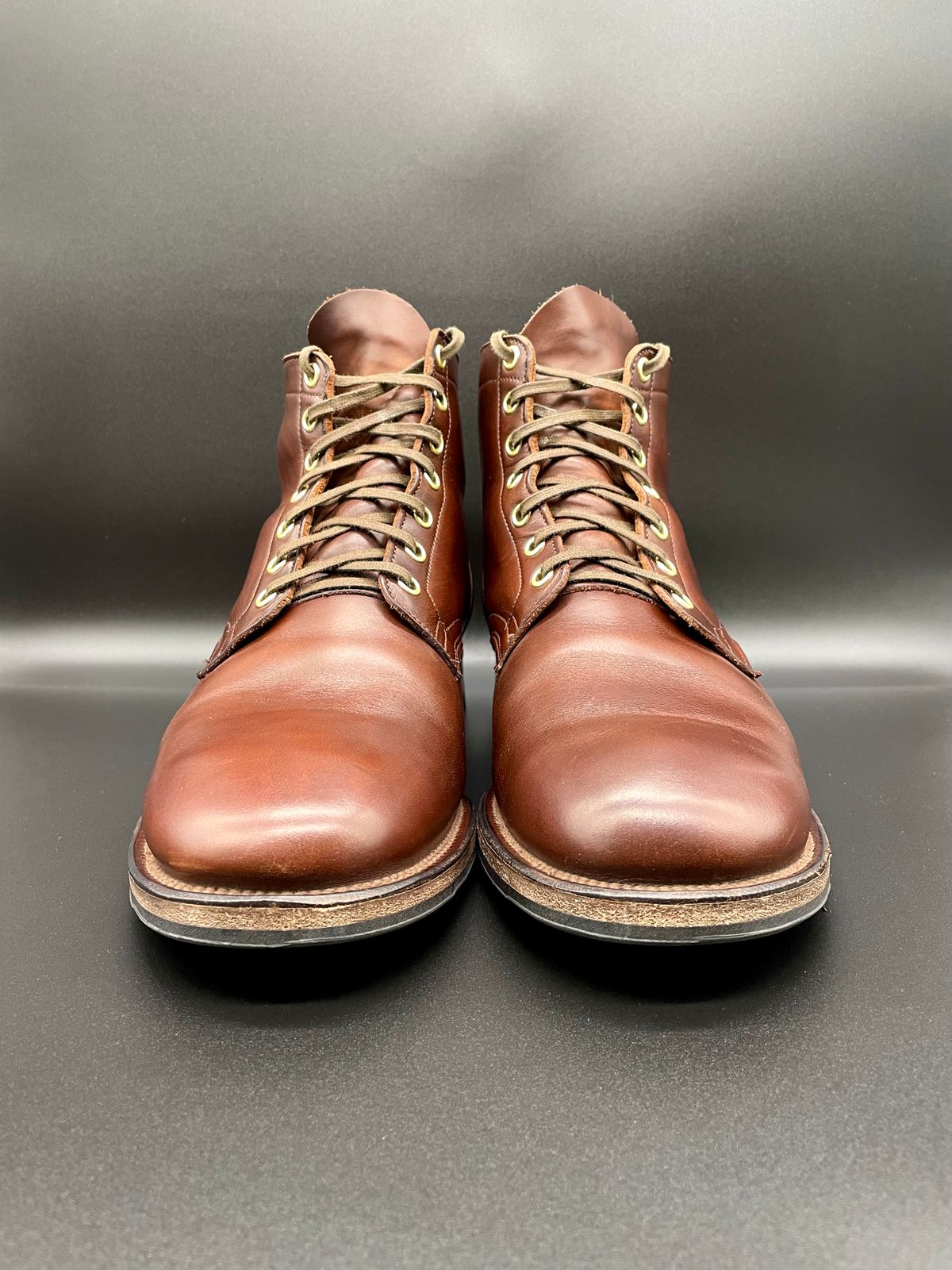 Photo by turns31 on November 1, 2022 of the Viberg Service Boot in Horween Brown Chromexcel.