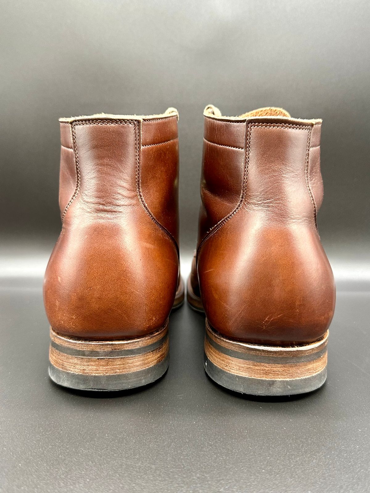 Photo by turns31 on December 1, 2022 of the Viberg Service Boot in Horween Brown Chromexcel.