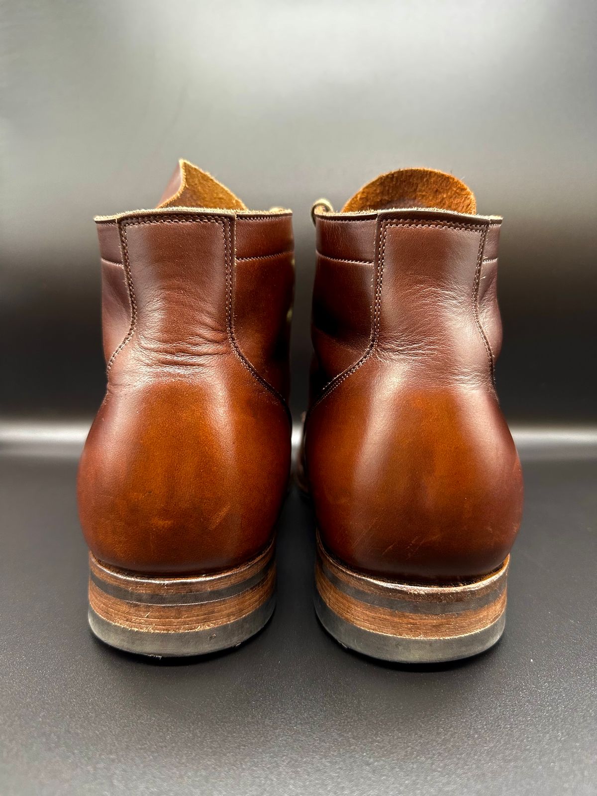 Photo by turns31 on January 3, 2023 of the Viberg Service Boot in Horween Brown Chromexcel.