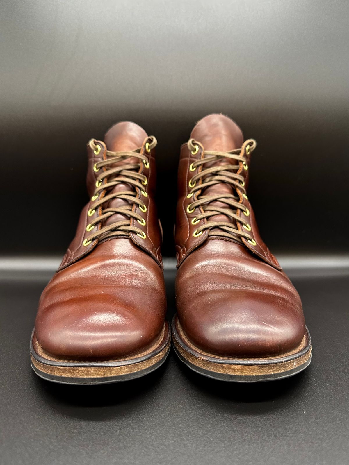 Photo by turns31 on January 3, 2023 of the Viberg Service Boot in Horween Brown Chromexcel.