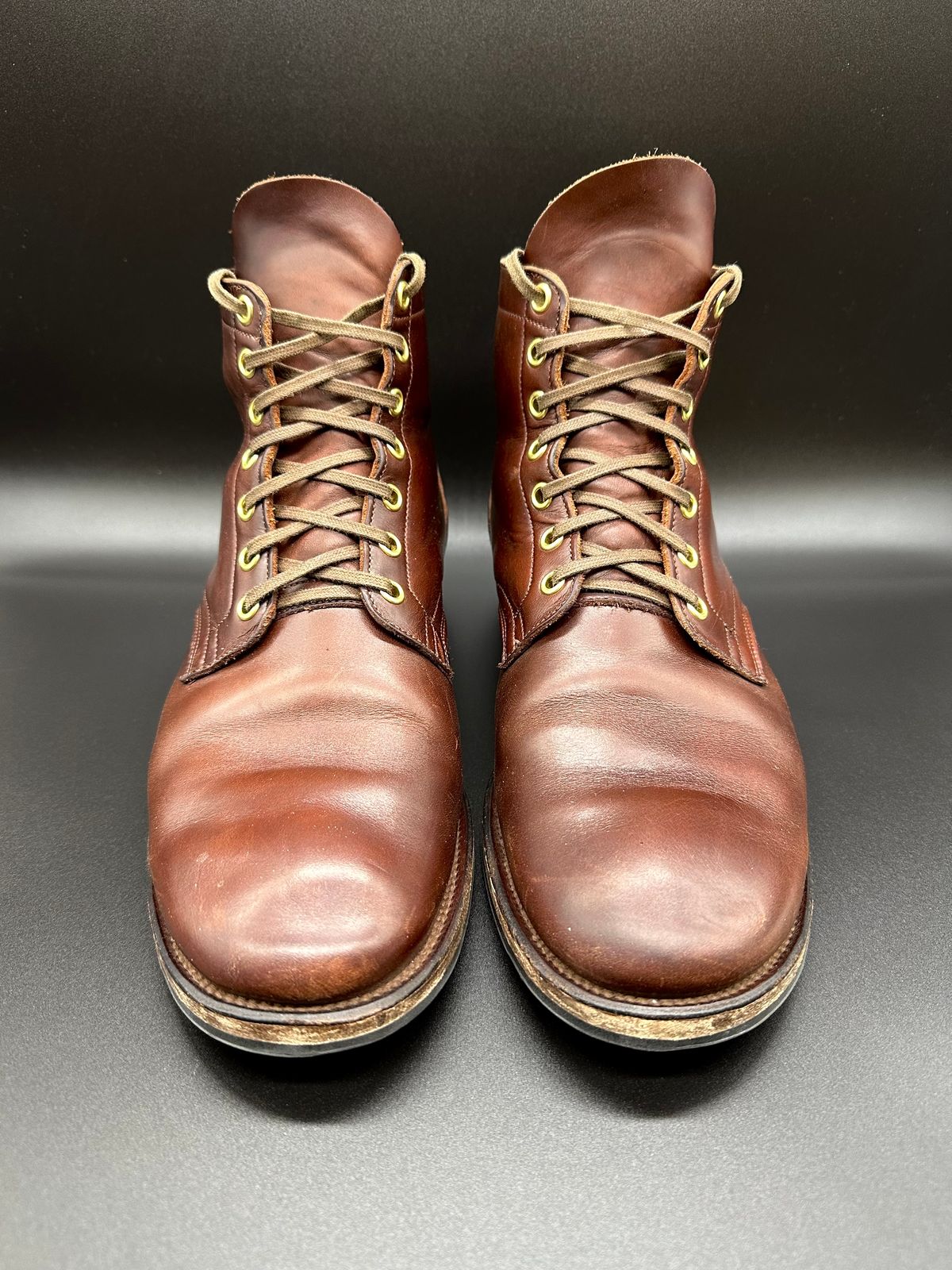 Photo by turns31 on February 1, 2023 of the Viberg Service Boot in Horween Brown Chromexcel.