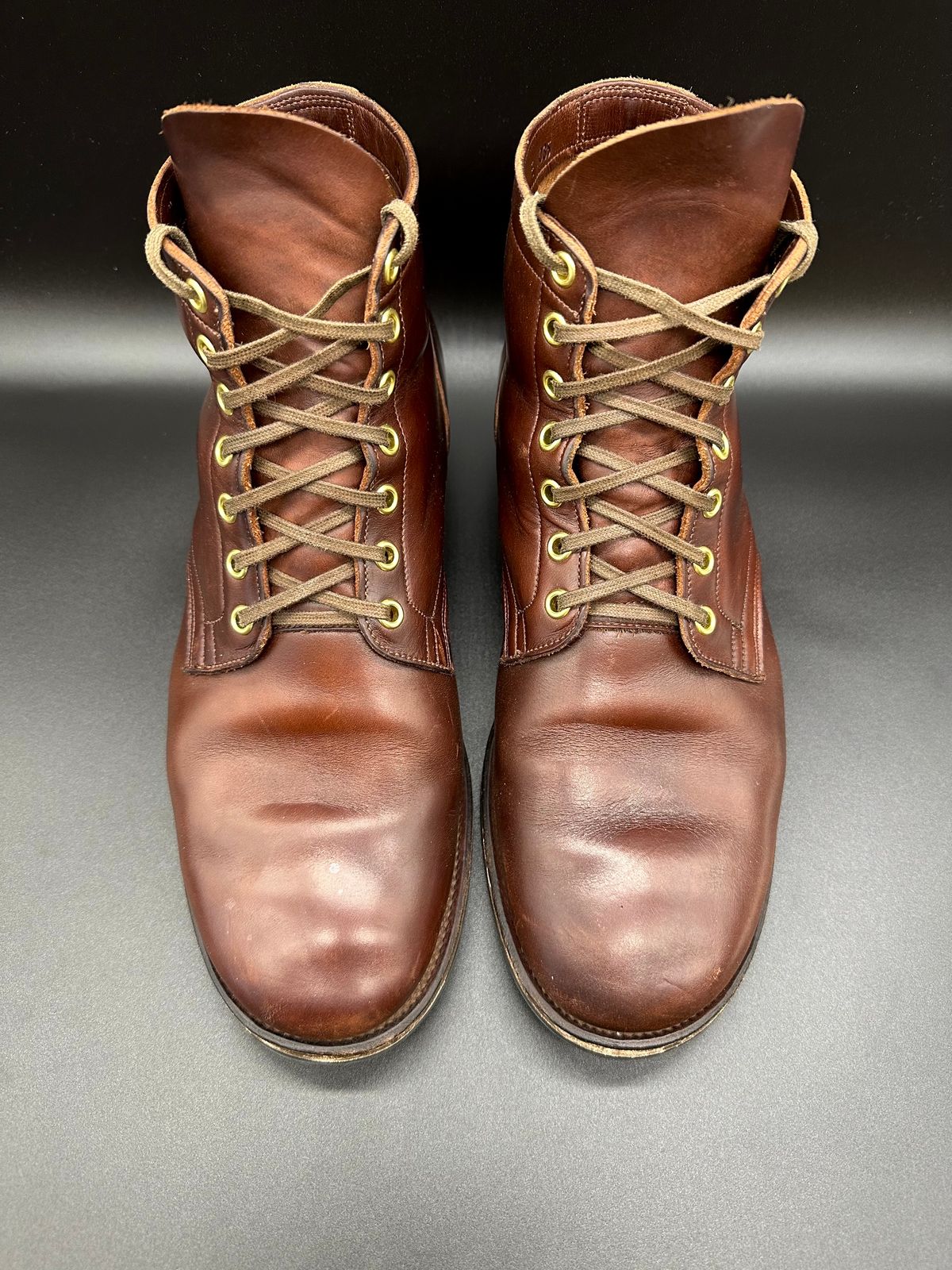 Photo by turns31 on February 1, 2023 of the Viberg Service Boot in Horween Brown Chromexcel.