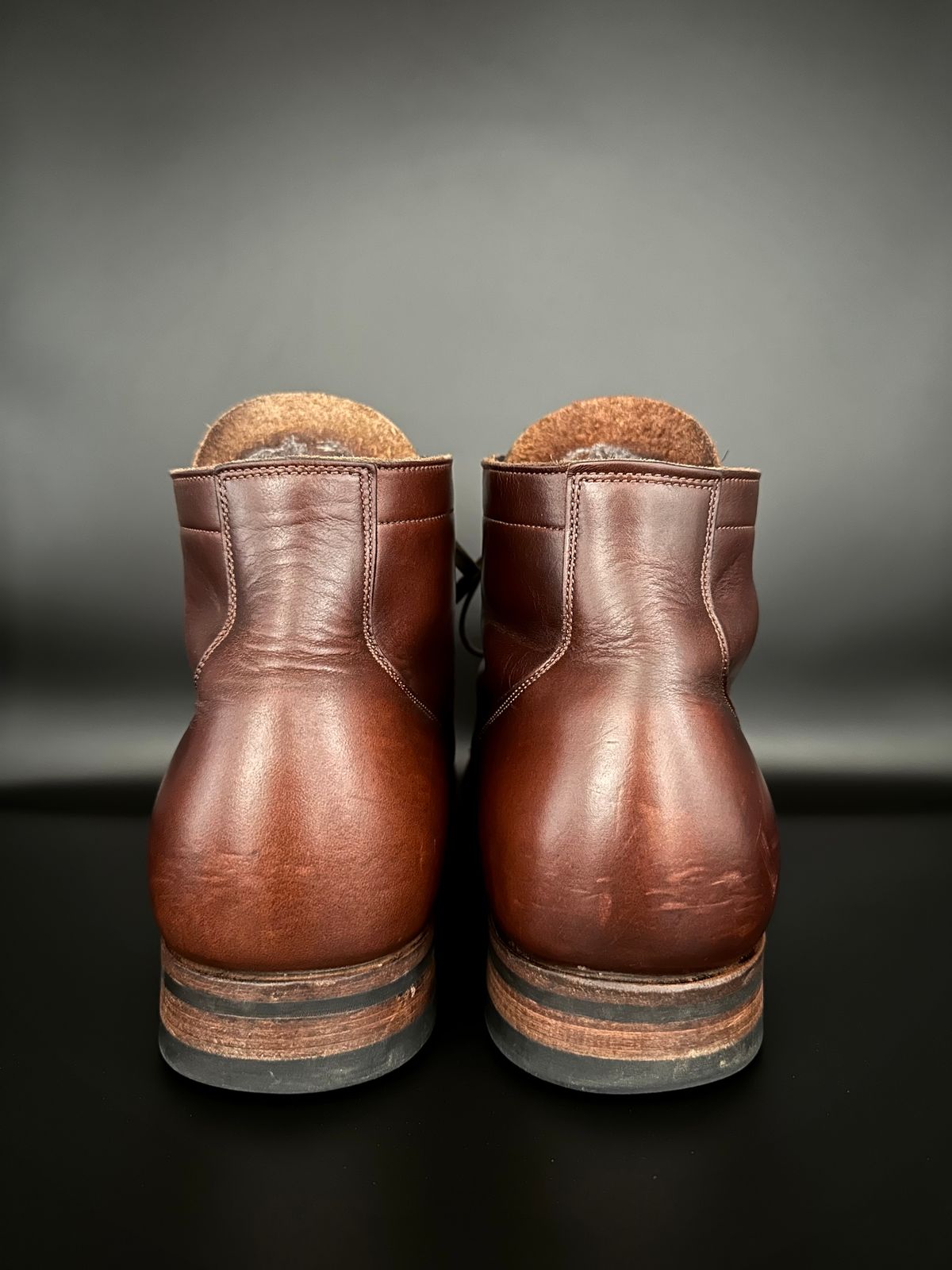 Photo by turns31 on April 1, 2023 of the Viberg Service Boot in Horween Brown Chromexcel.