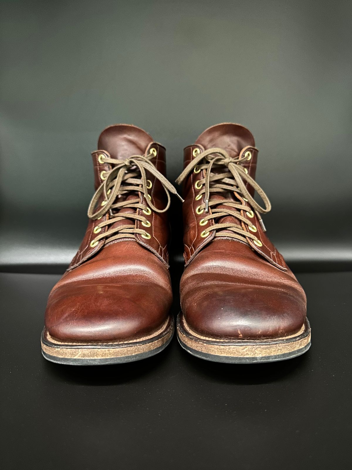 Photo by turns31 on April 1, 2023 of the Viberg Service Boot in Horween Brown Chromexcel.