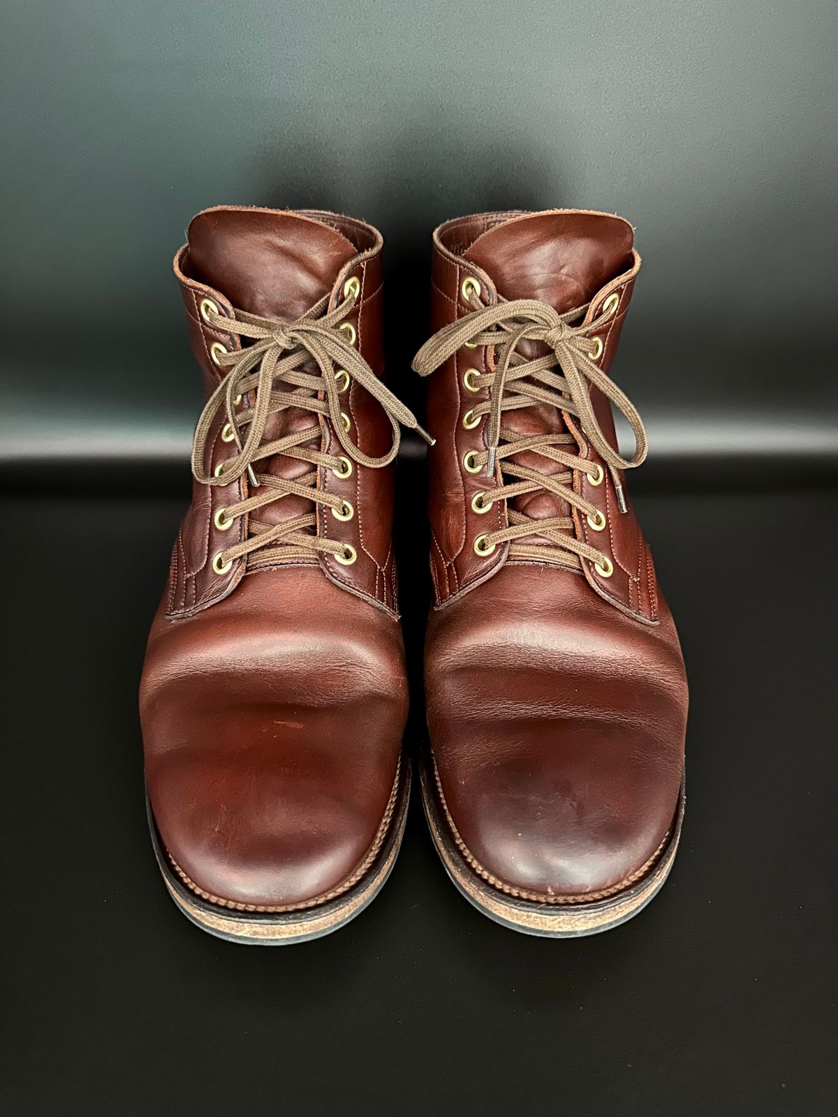 Photo by turns31 on April 1, 2023 of the Viberg Service Boot in Horween Brown Chromexcel.