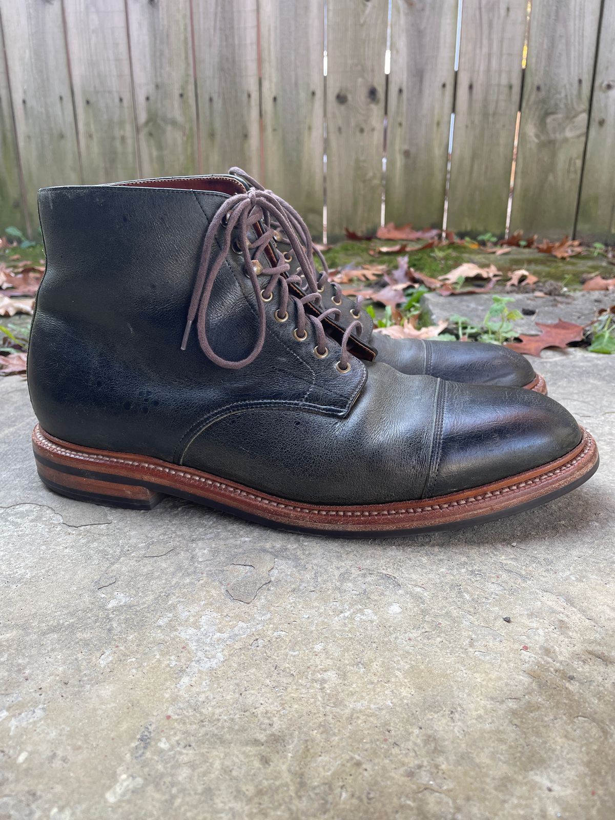 Photo by ungulated on November 5, 2023 of the Grant Stone Cap Toe Boot in C.F. Stead Forest Kudu.