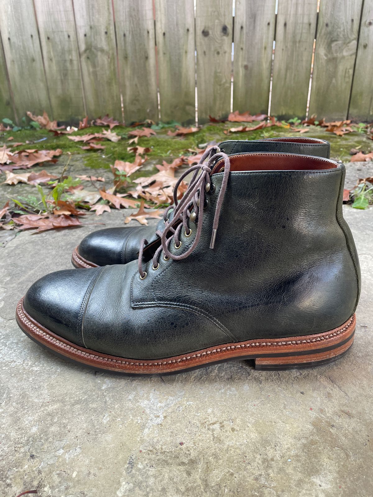 Photo by ungulated on November 5, 2023 of the Grant Stone Cap Toe Boot in C.F. Stead Forest Kudu.