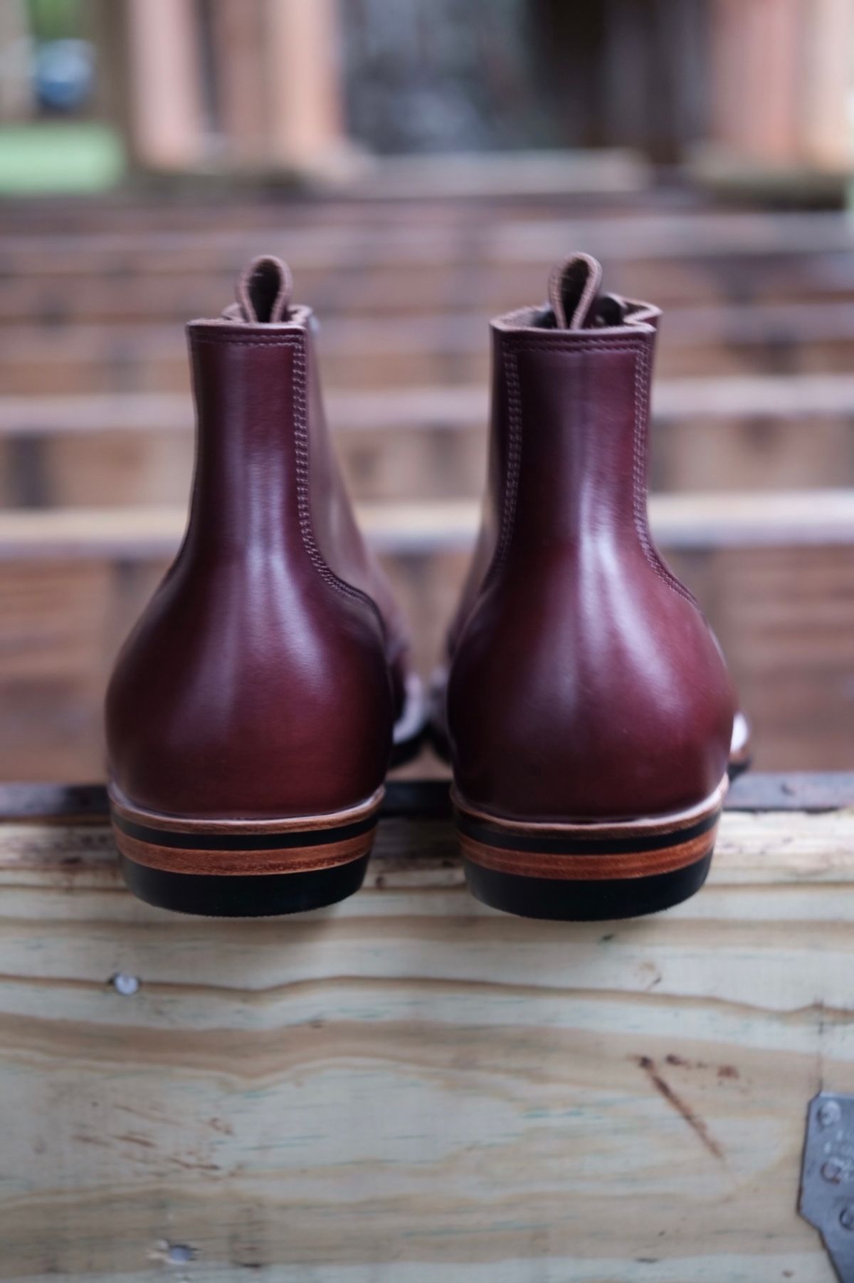 Photo by tichoblanco on October 4, 2022 of the XBXS Land Boots in Horween Color 8 Chromexcel.