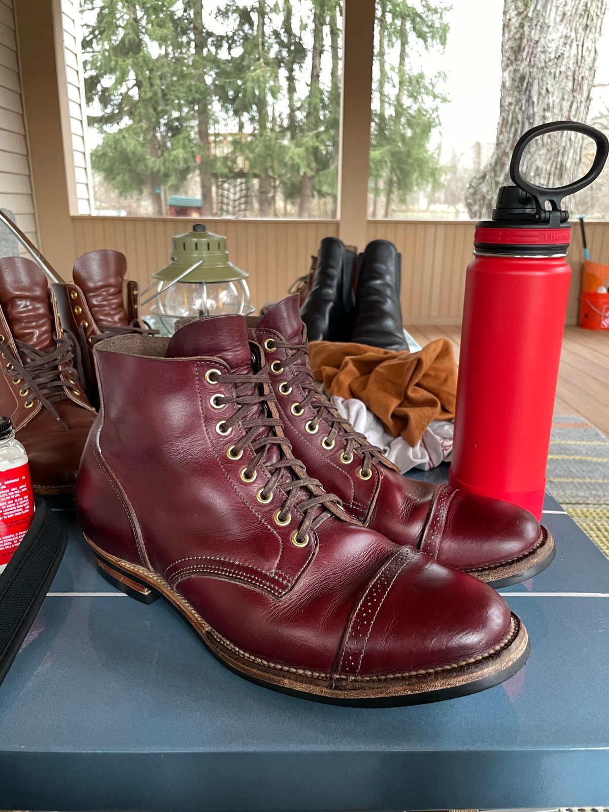 Photo by tichoblanco on January 5, 2023 of the XBXS Land Boots in Horween Color 8 Chromexcel.
