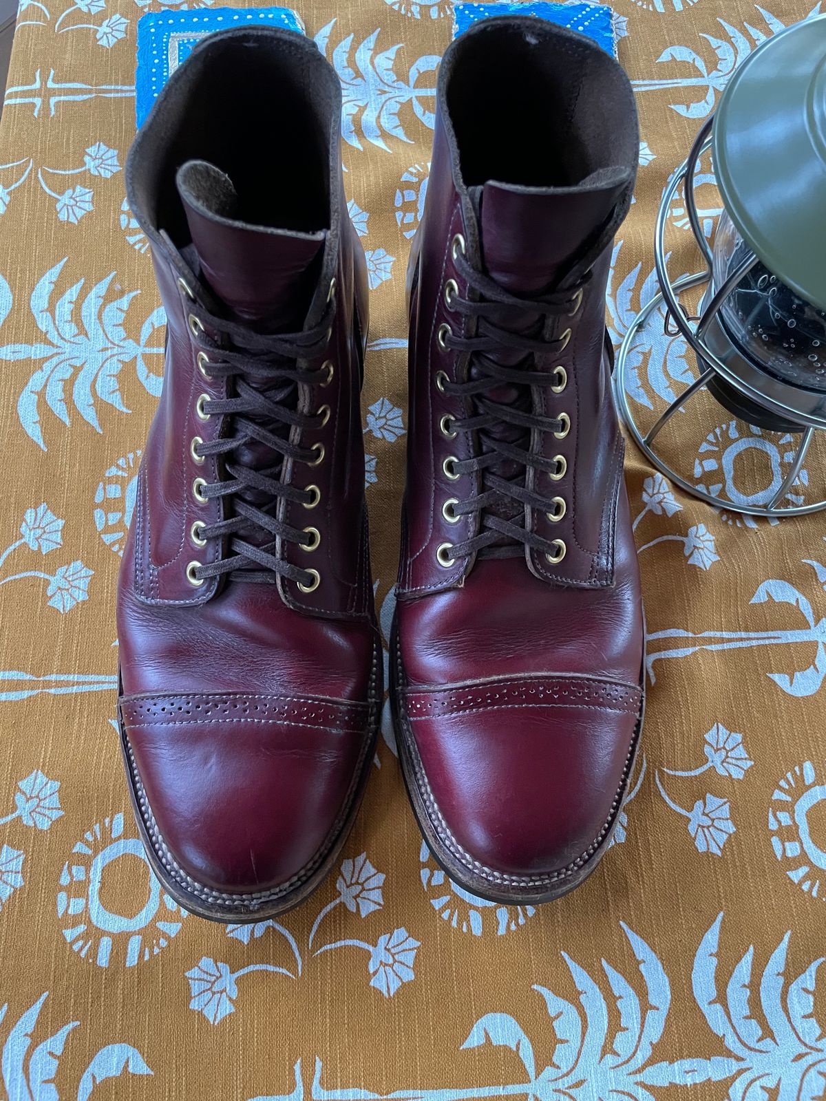 Photo by tichoblanco on January 5, 2023 of the XBXS Land Boots in Horween Color 8 Chromexcel.