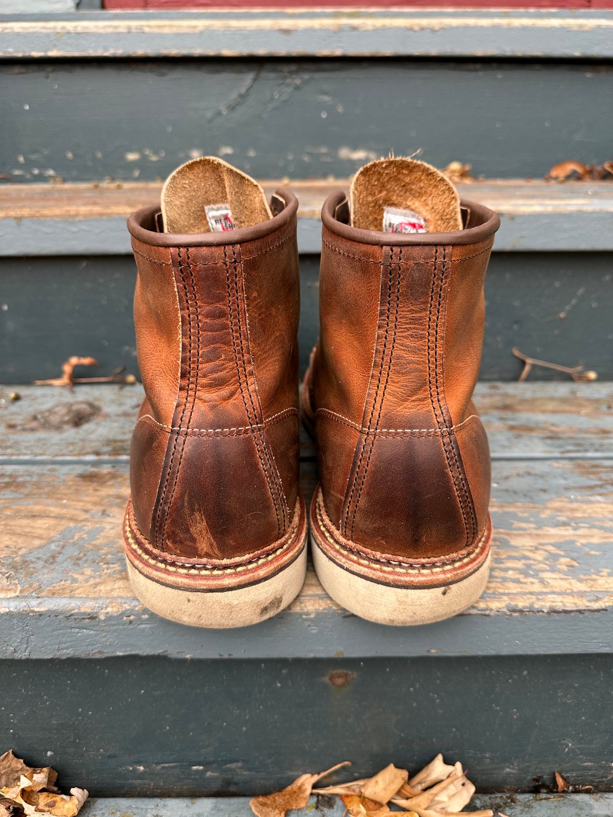 Photo by scratch.awl on December 3, 2023 of the Red Wing 6-Inch Classic Moc in S.B. Foot Copper Rough and Tough.