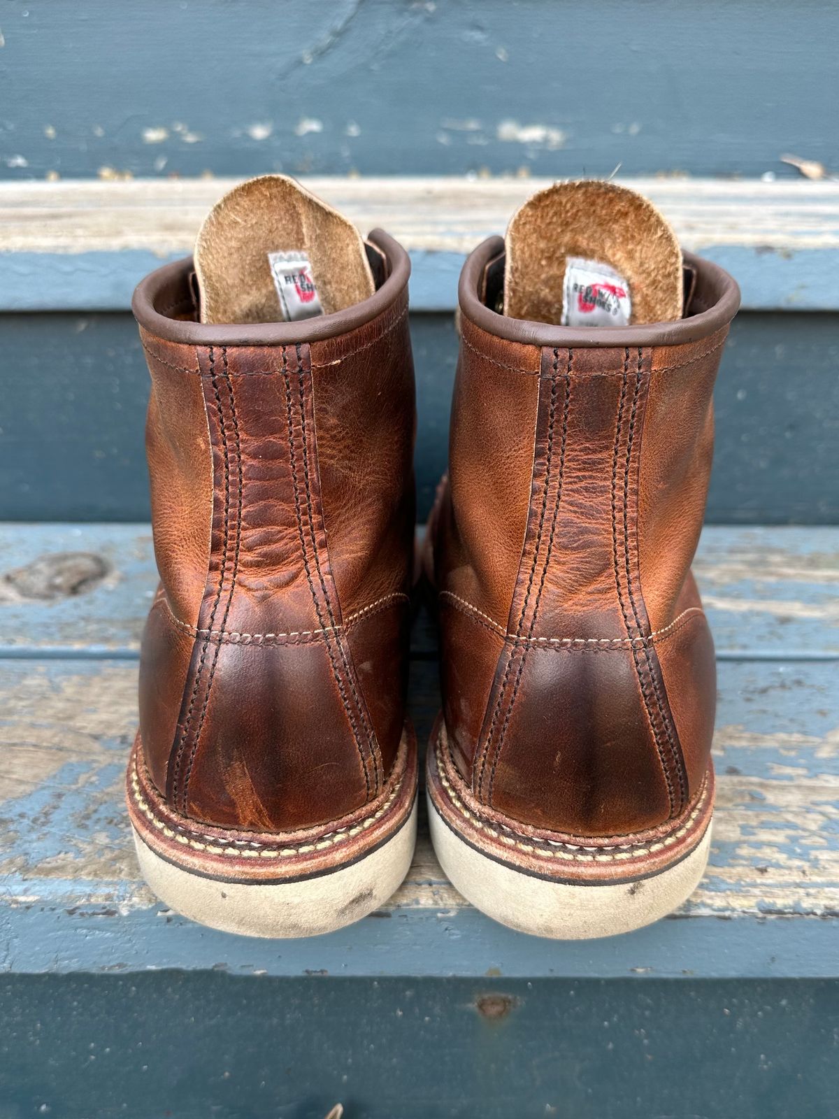 Photo by scratch.awl on February 5, 2024 of the Red Wing 6-Inch Classic Moc in S.B. Foot Copper Rough and Tough.