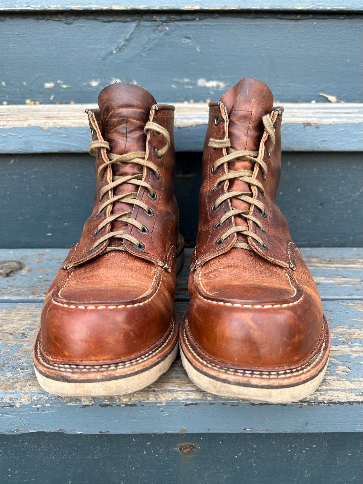 Photo by scratch.awl on February 5, 2024 of the Red Wing 6-Inch Classic Moc in S.B. Foot Copper Rough and Tough.