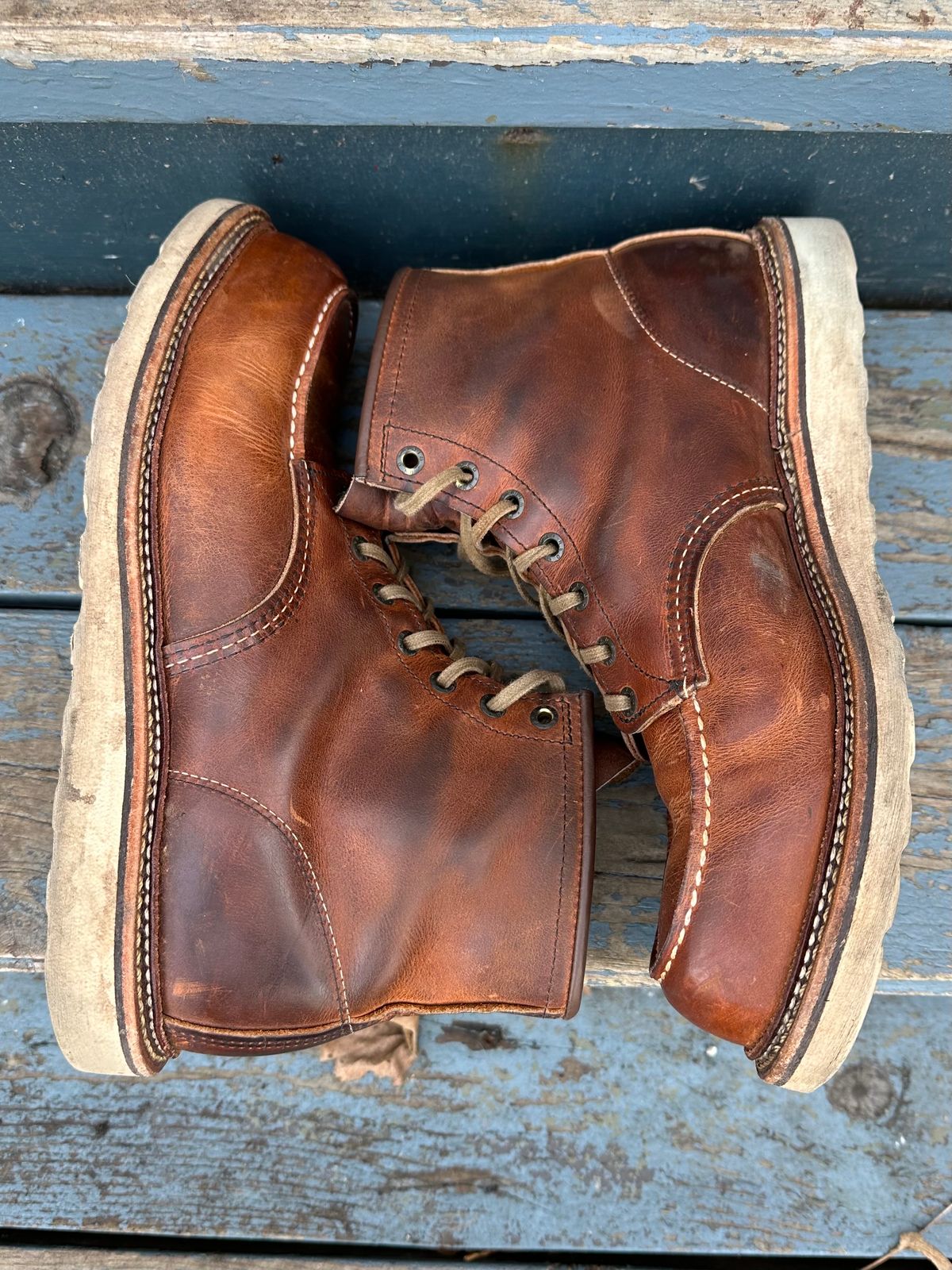 Photo by scratch.awl on February 5, 2024 of the Red Wing 6-Inch Classic Moc in S.B. Foot Copper Rough and Tough.