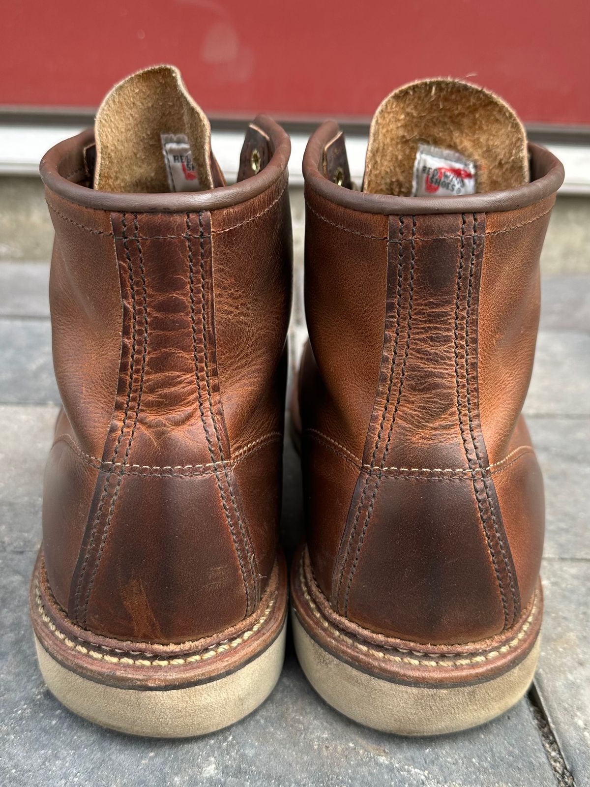 Photo by scratch.awl on April 3, 2024 of the Red Wing 6-Inch Classic Moc in S.B. Foot Copper Rough and Tough.