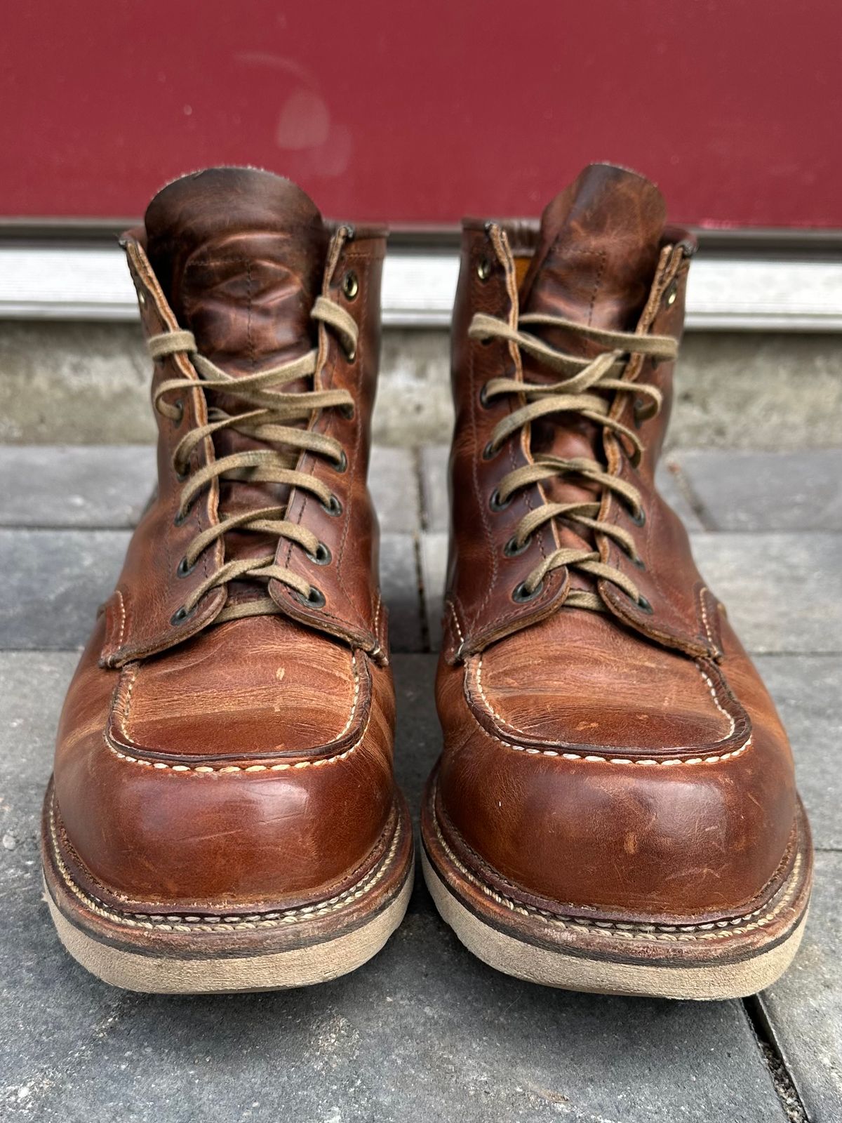 Photo by scratch.awl on April 3, 2024 of the Red Wing 6-Inch Classic Moc in S.B. Foot Copper Rough and Tough.
