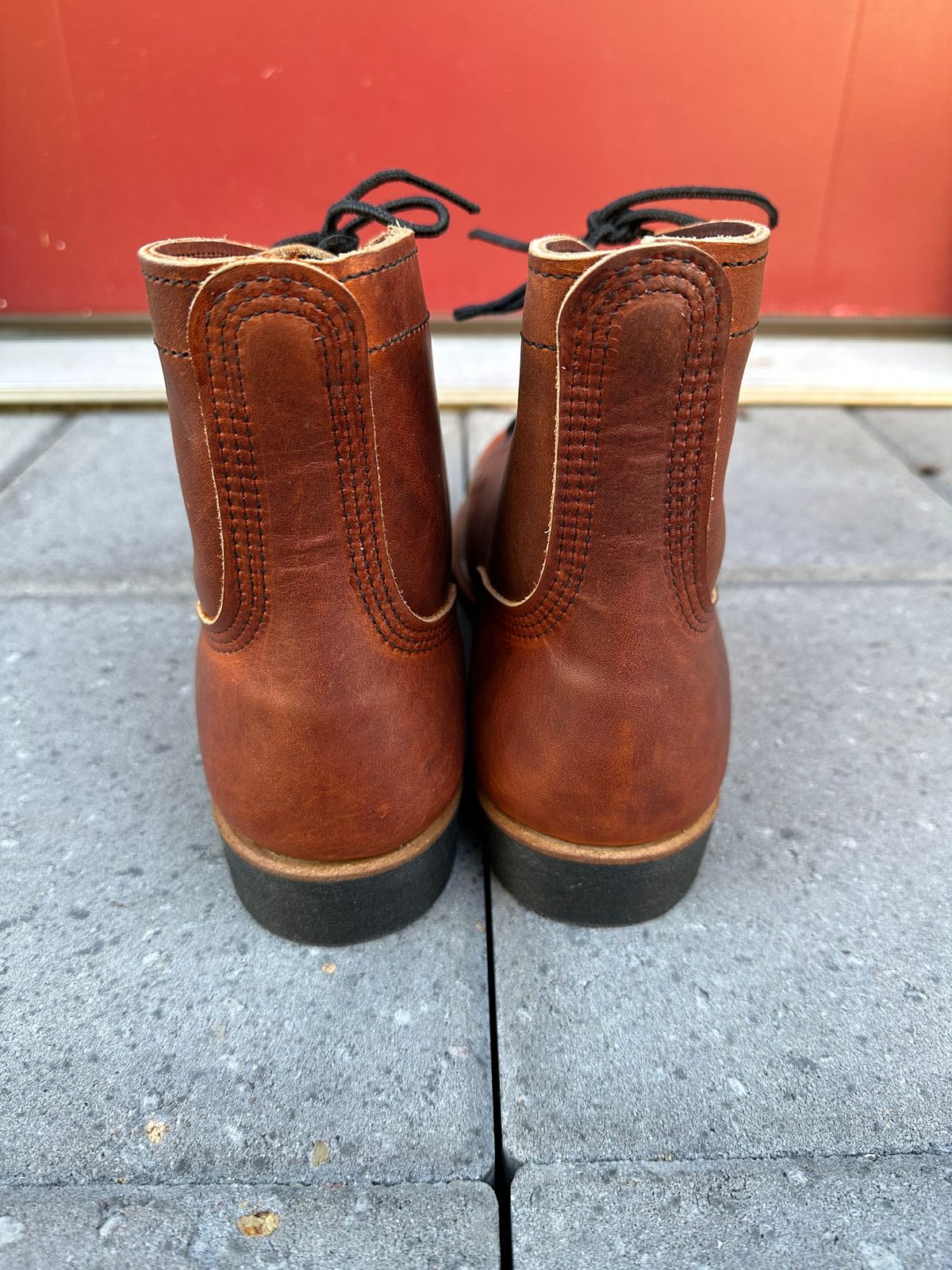 Photo by scratch.awl on October 1, 2023 of the Red Wing Iron Ranger in S.B. Foot Oro-Harness.