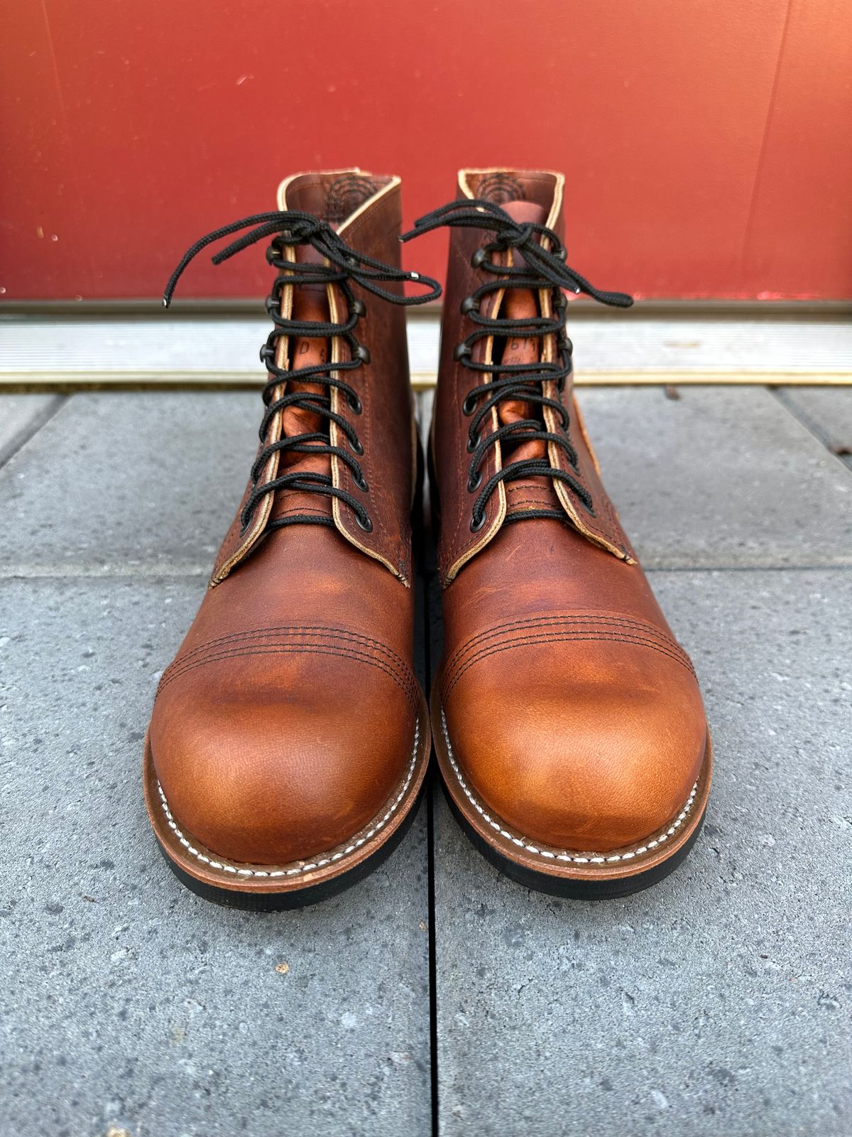 Photo by scratch.awl on October 1, 2023 of the Red Wing Iron Ranger in S.B. Foot Oro-Harness.