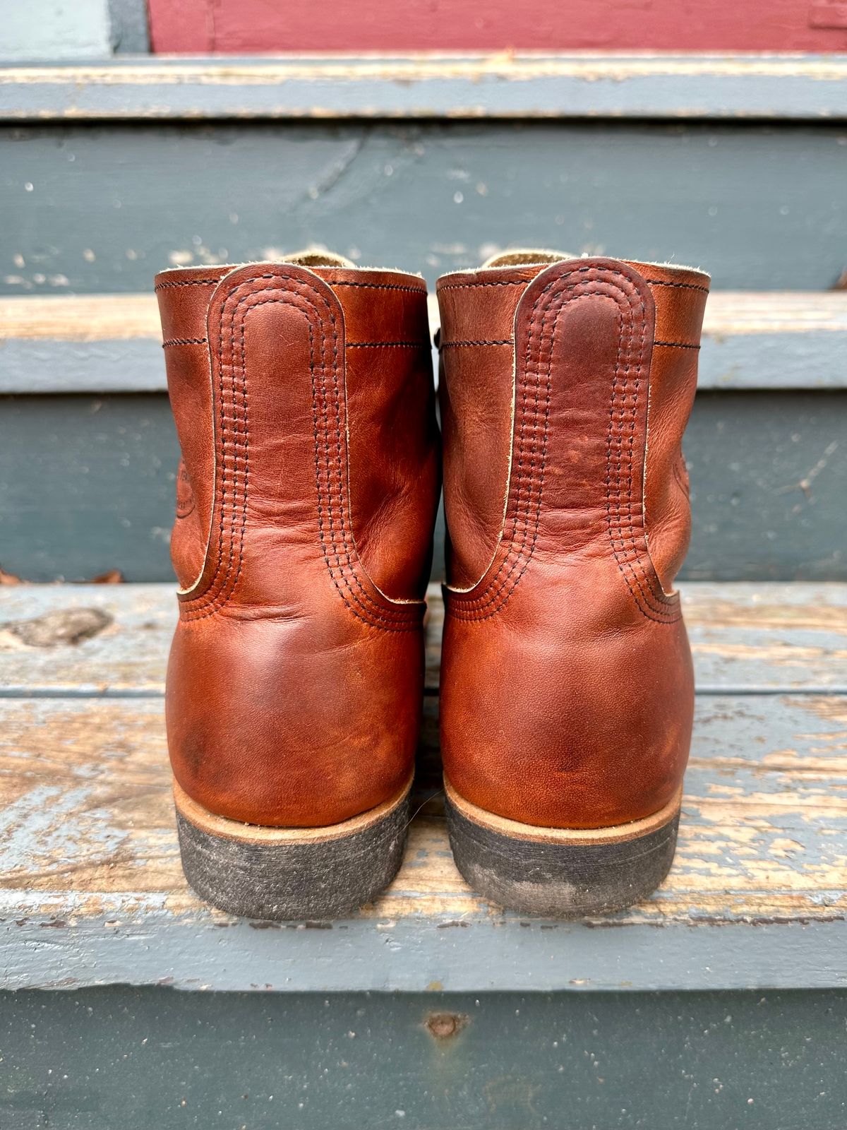 Photo by scratch.awl on November 3, 2023 of the Red Wing Iron Ranger in S.B. Foot Oro-Harness.