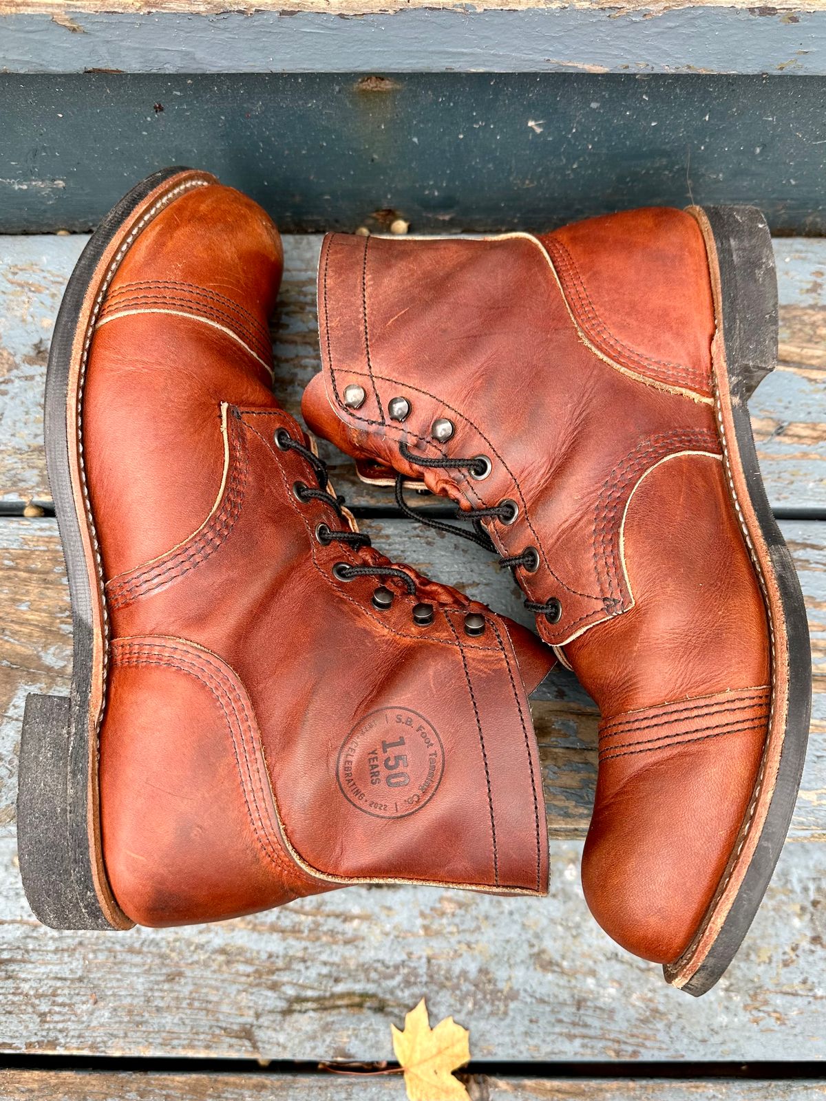 Photo by scratch.awl on November 3, 2023 of the Red Wing Iron Ranger in S.B. Foot Oro-Harness.