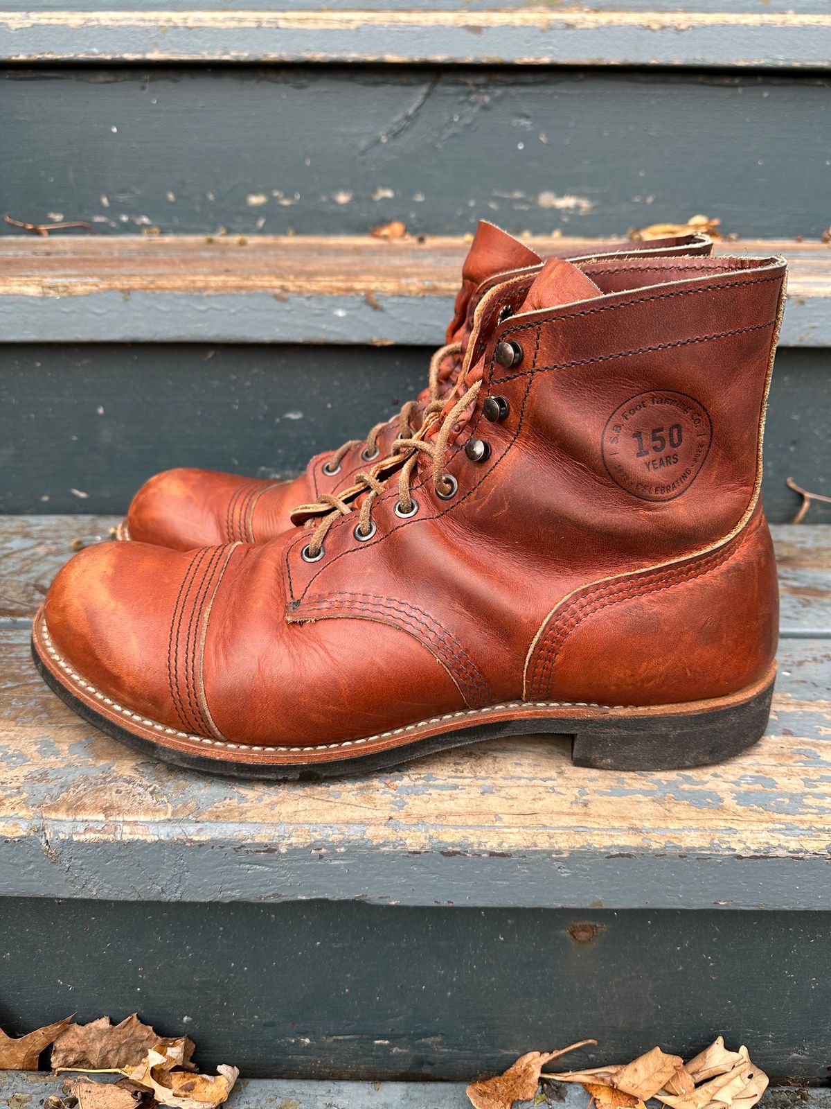Photo by scratch.awl on December 3, 2023 of the Red Wing Iron Ranger in S.B. Foot Oro-Harness.