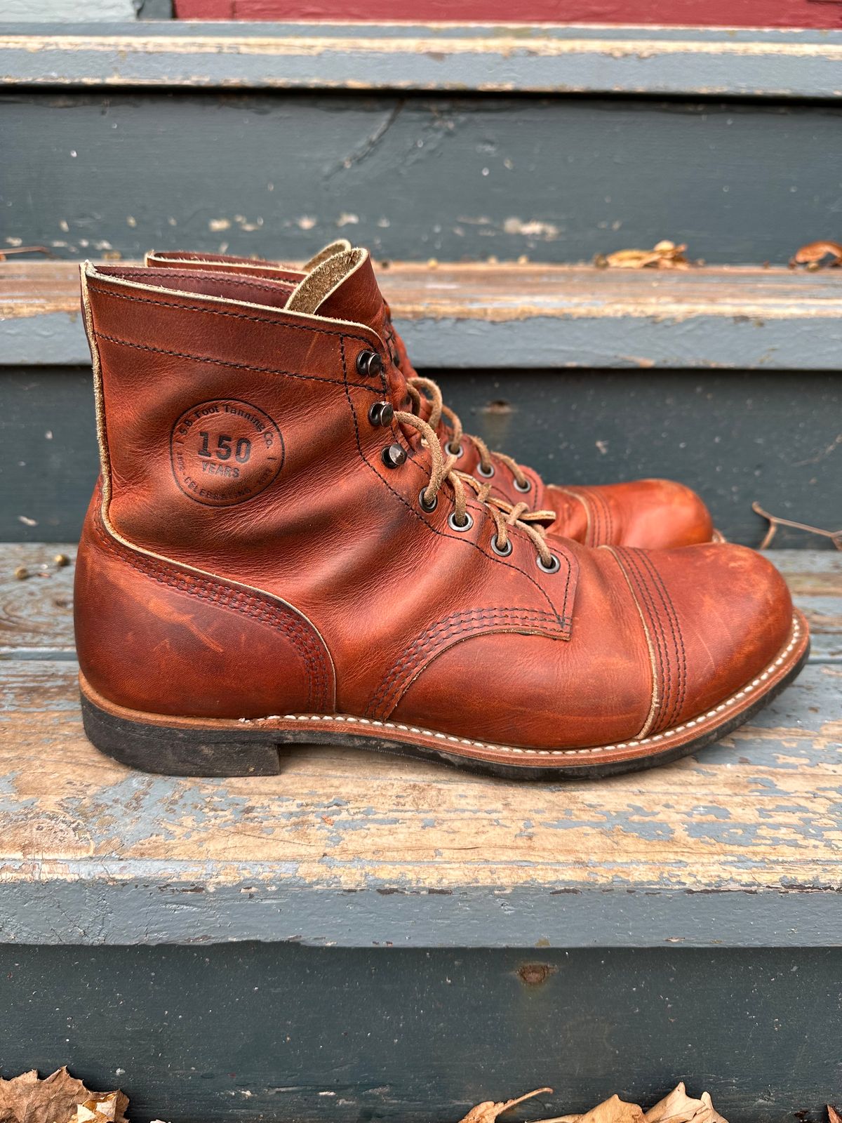 Photo by scratch.awl on December 3, 2023 of the Red Wing Iron Ranger in S.B. Foot Oro-Harness.