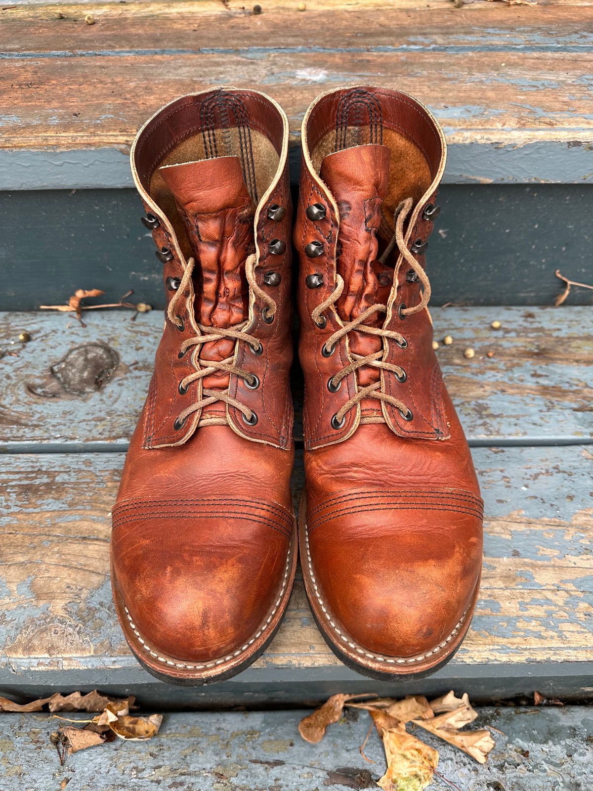 Photo by scratch.awl on December 3, 2023 of the Red Wing Iron Ranger in S.B. Foot Oro-Harness.