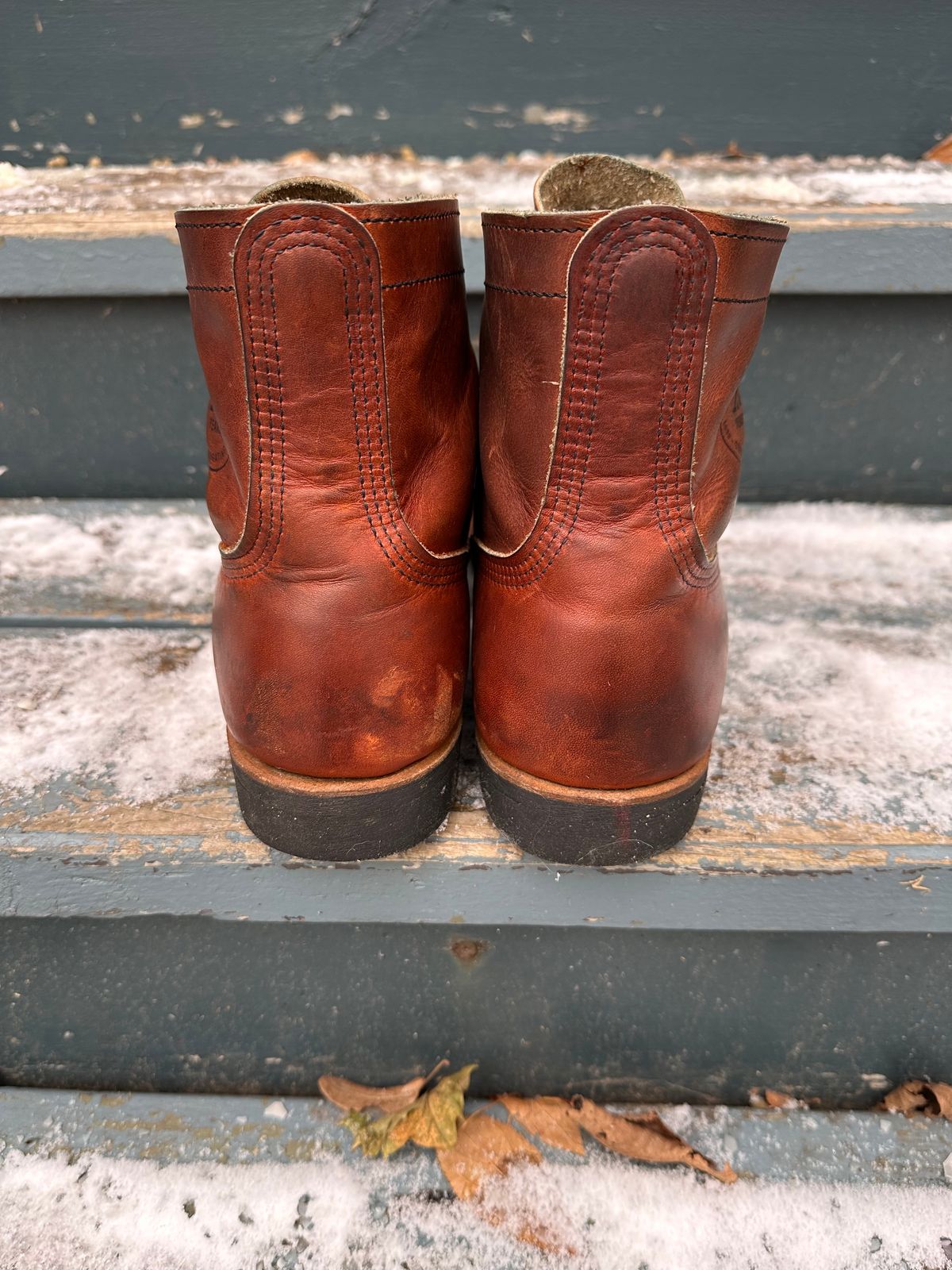 Photo by scratch.awl on January 4, 2024 of the Red Wing Iron Ranger in S.B. Foot Oro-Harness.