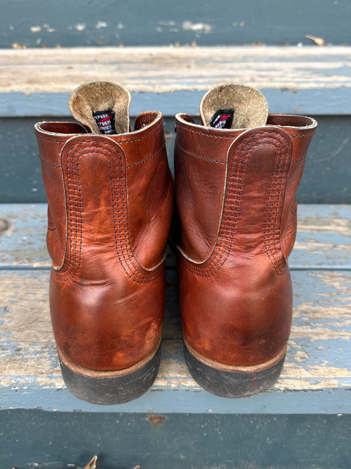 Photo by scratch.awl on February 5, 2024 of the Red Wing Iron Ranger in S.B. Foot Oro-Harness.