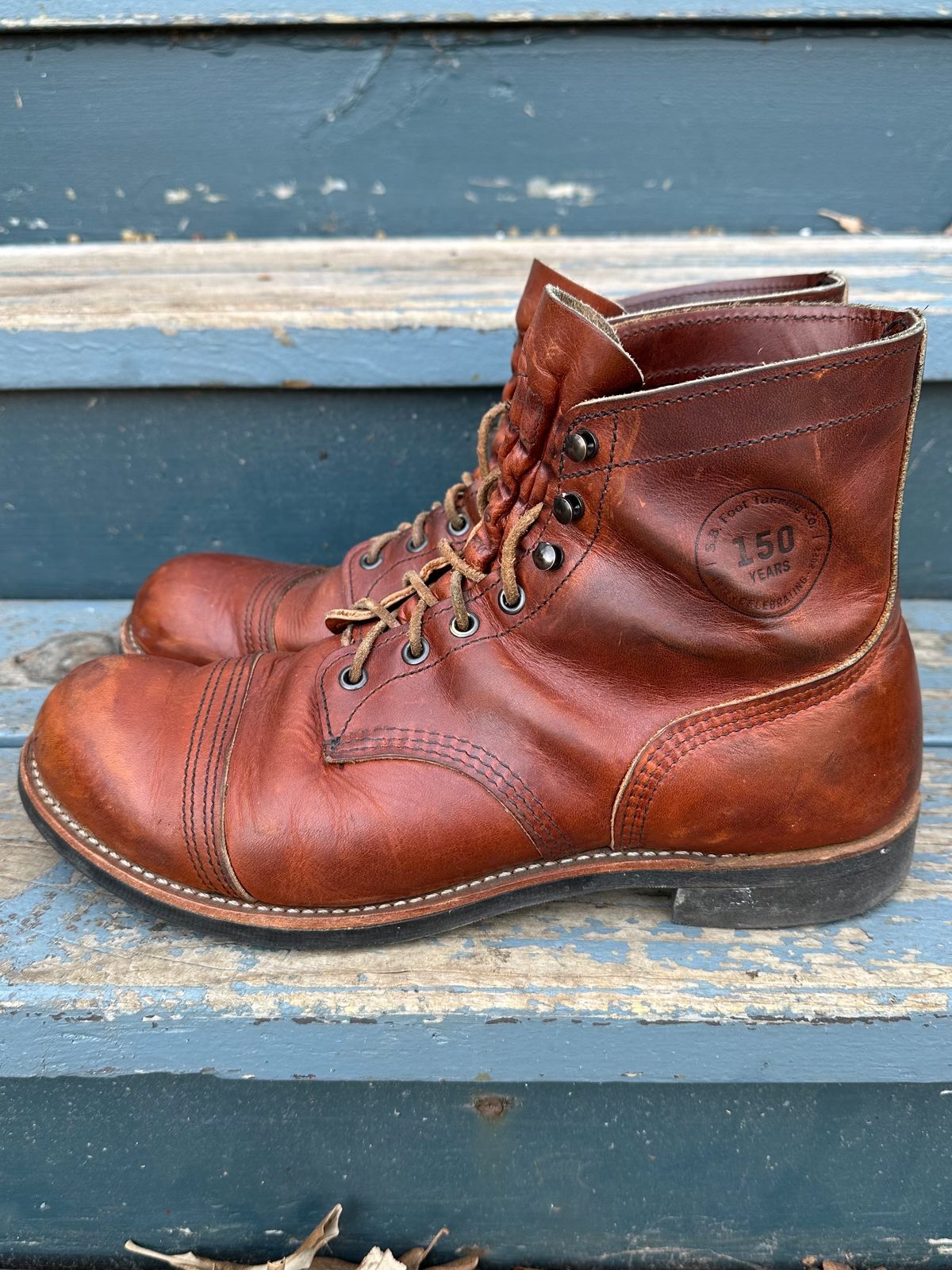 Photo by scratch.awl on February 5, 2024 of the Red Wing Iron Ranger in S.B. Foot Oro-Harness.