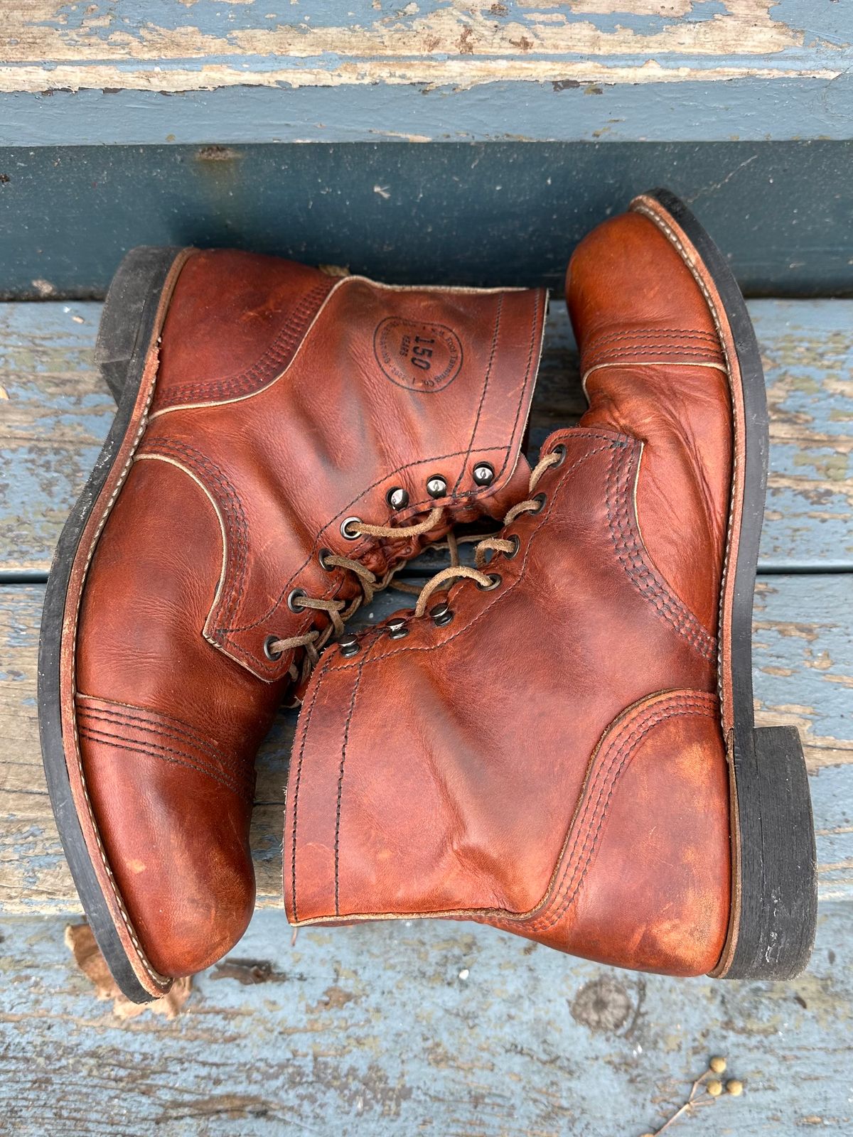 Photo by scratch.awl on February 5, 2024 of the Red Wing Iron Ranger in S.B. Foot Oro-Harness.