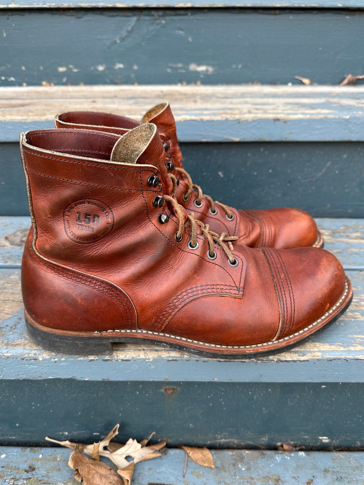 Photo by scratch.awl on February 5, 2024 of the Red Wing Iron Ranger in S.B. Foot Oro-Harness.
