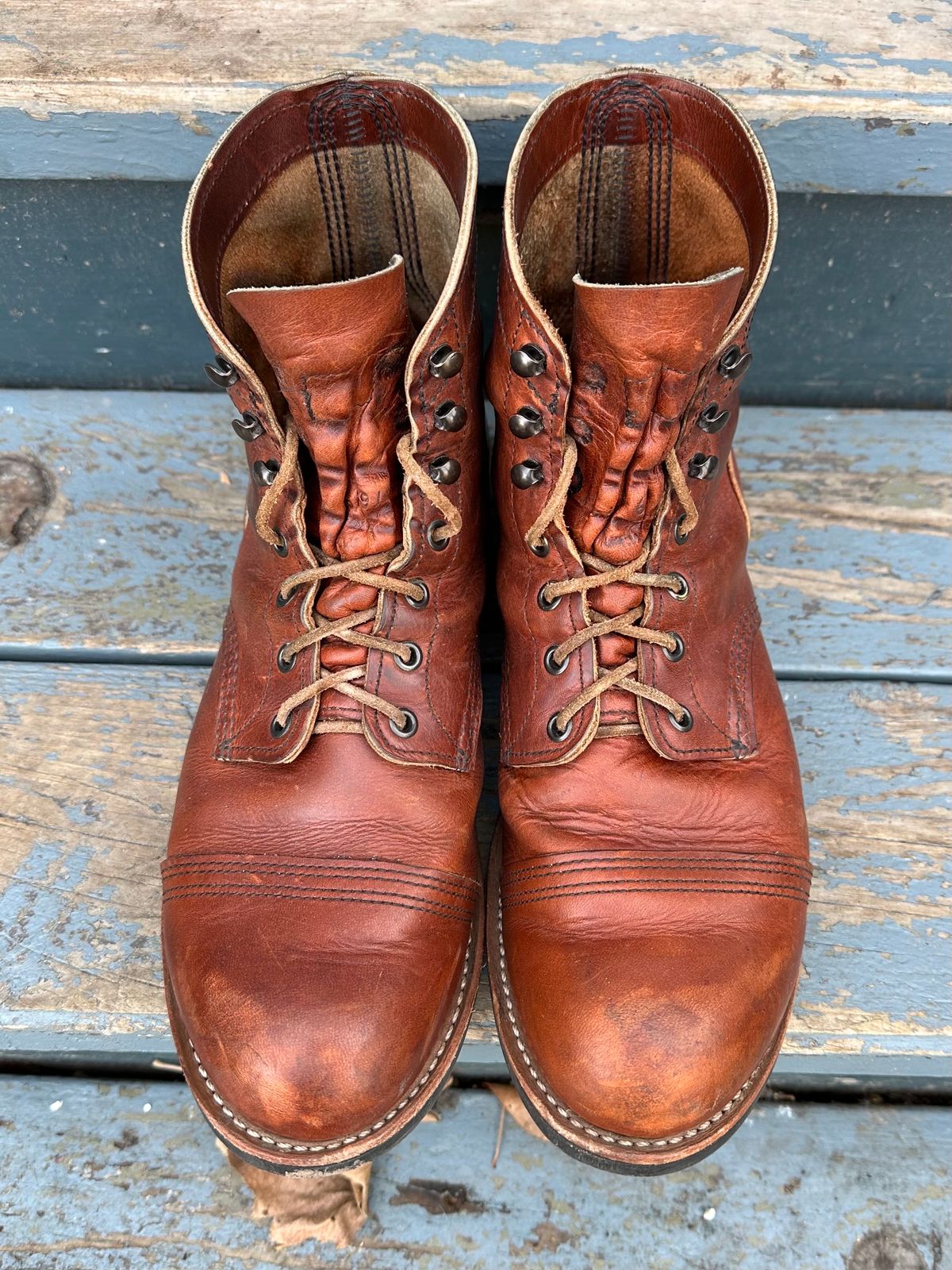 Photo by scratch.awl on February 5, 2024 of the Red Wing Iron Ranger in S.B. Foot Oro-Harness.
