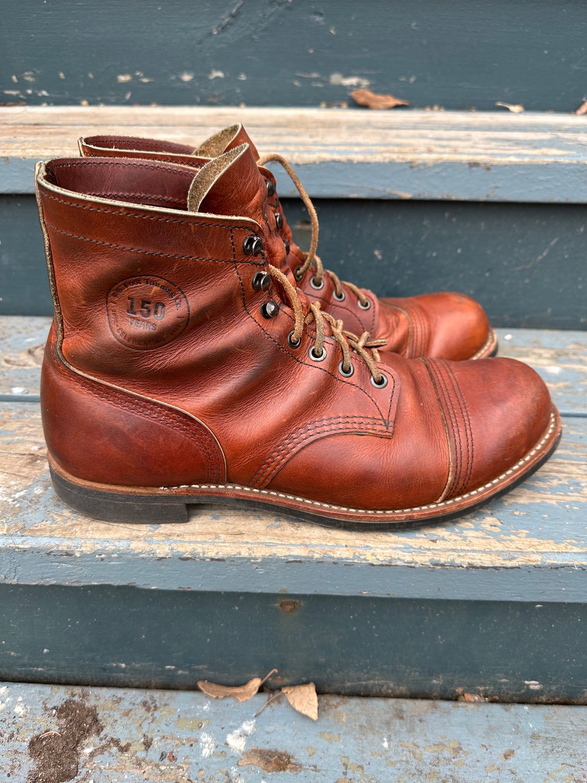 Photo by scratch.awl on March 3, 2024 of the Red Wing Iron Ranger in S.B. Foot Oro-Harness.