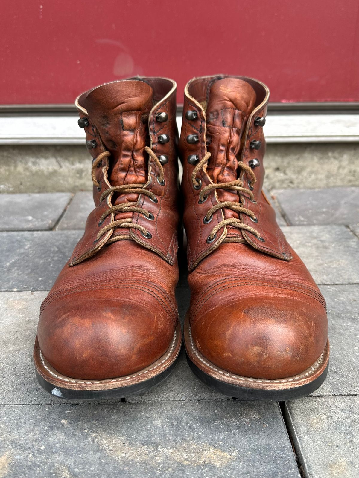Photo by scratch.awl on April 3, 2024 of the Red Wing Iron Ranger in S.B. Foot Oro-Harness.