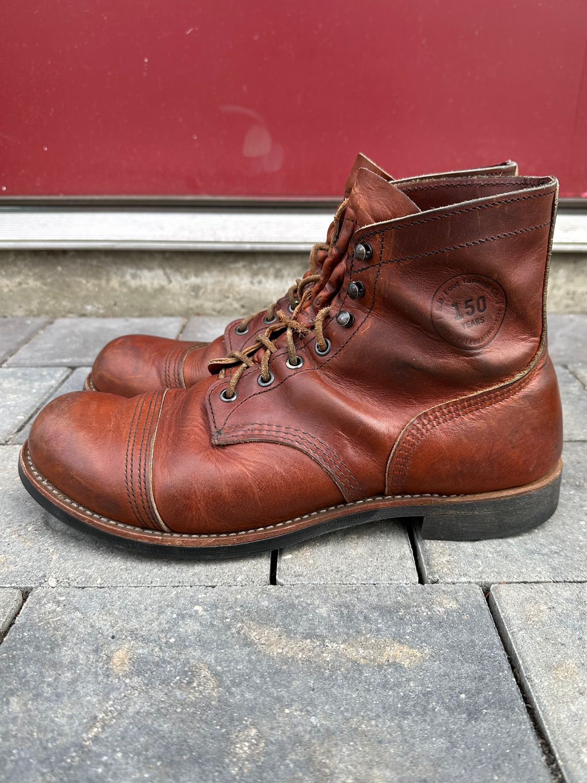 Photo by scratch.awl on April 3, 2024 of the Red Wing Iron Ranger in S.B. Foot Oro-Harness.