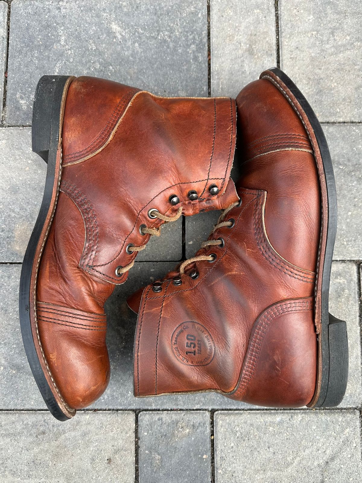 Photo by scratch.awl on April 3, 2024 of the Red Wing Iron Ranger in S.B. Foot Oro-Harness.