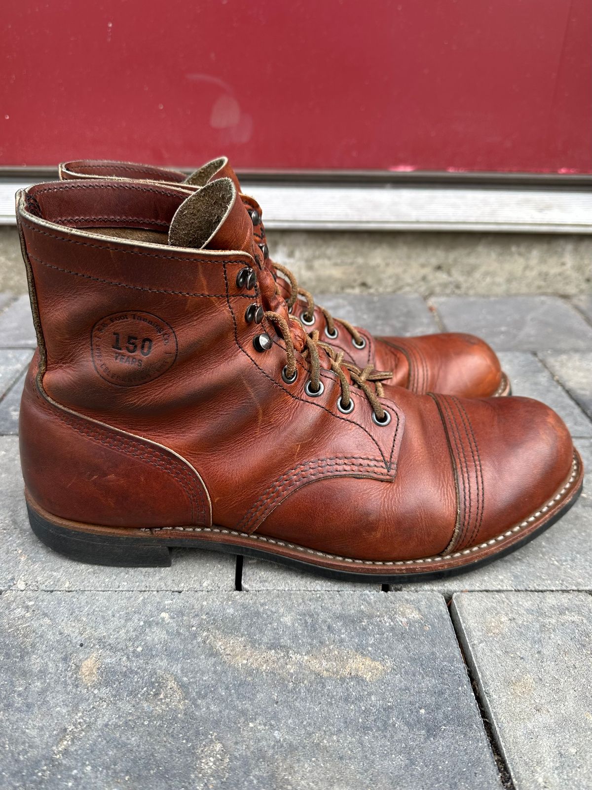 Photo by scratch.awl on April 3, 2024 of the Red Wing Iron Ranger in S.B. Foot Oro-Harness.