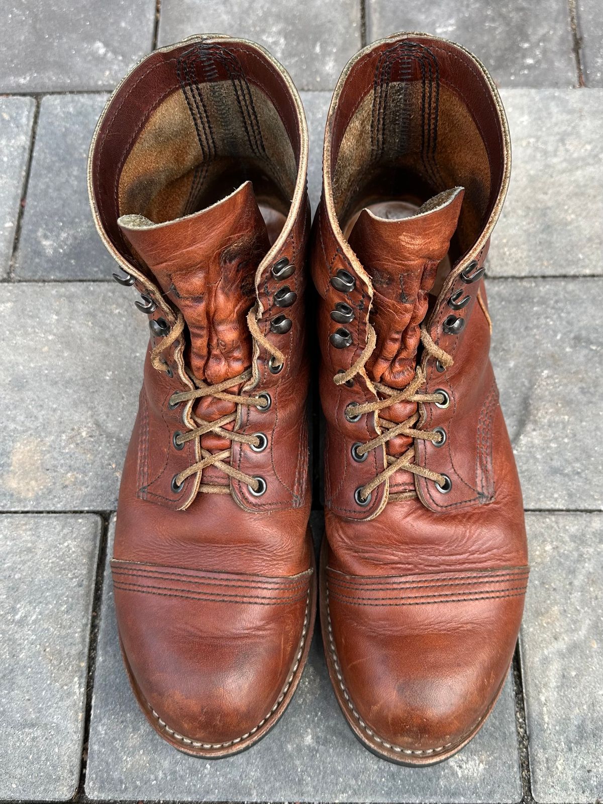 Photo by scratch.awl on April 3, 2024 of the Red Wing Iron Ranger in S.B. Foot Oro-Harness.