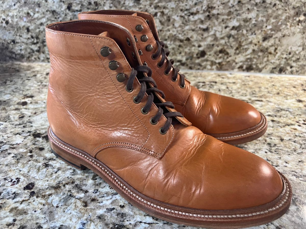 Photo by CayennePepper on April 4, 2023 of the Grant Stone Edward Boot in Badalassi Carlo Natural Minerva.