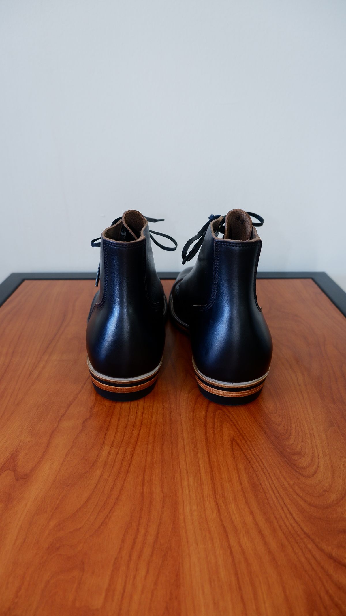 Photo by jarmul22 on October 5, 2022 of the XBXS Land Boots in Horween Black Chromexcel.