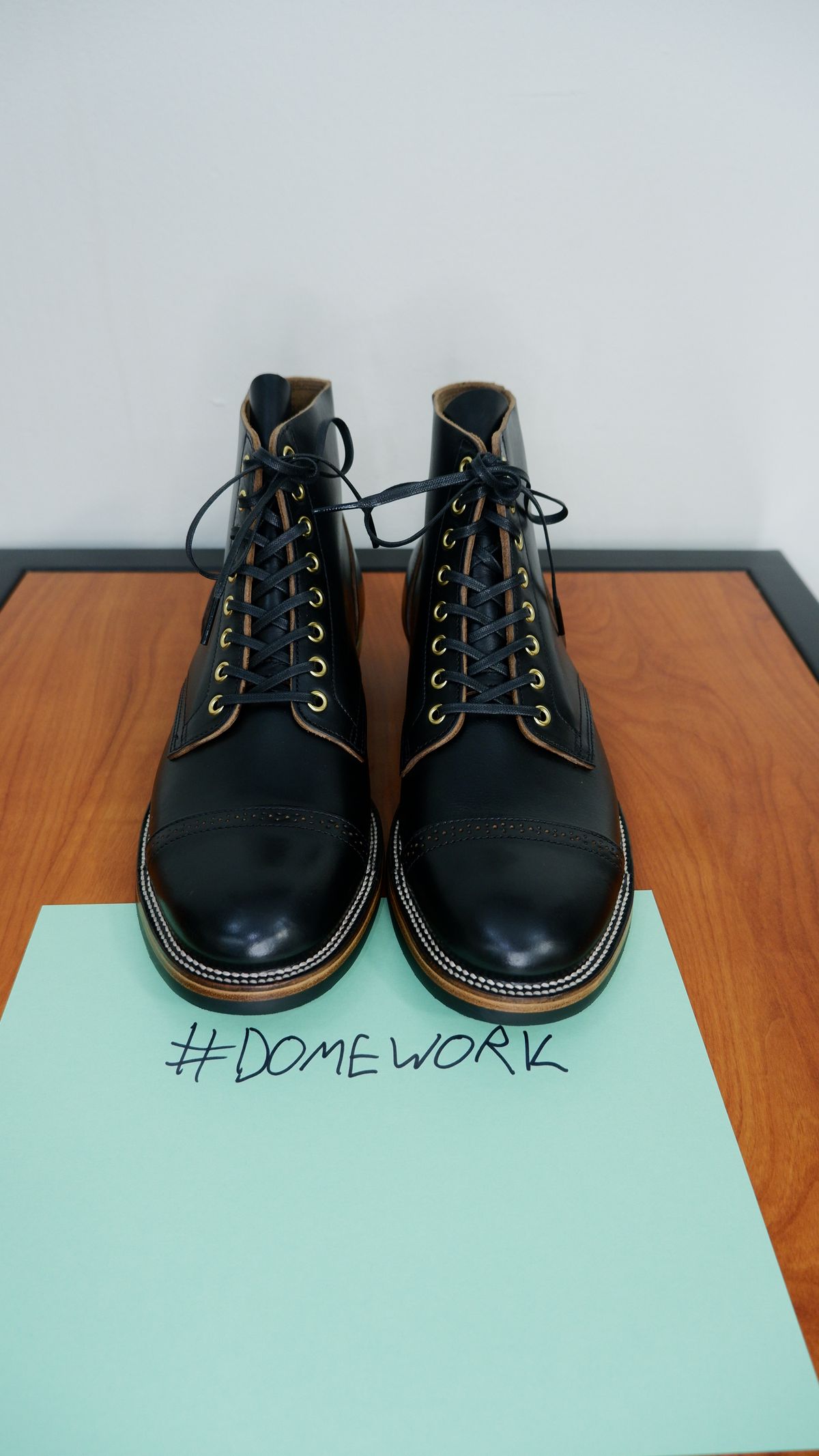 Photo by jarmul22 on October 5, 2022 of the XBXS Land Boots in Horween Black Chromexcel.