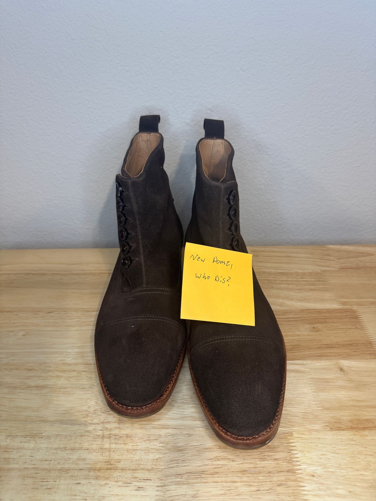 Photo by jarmul22 on October 6, 2025 of the Blkbrd Shoemaker Victor Chukka Boot in C.F. Stead Coffee Repello Calf Suede.