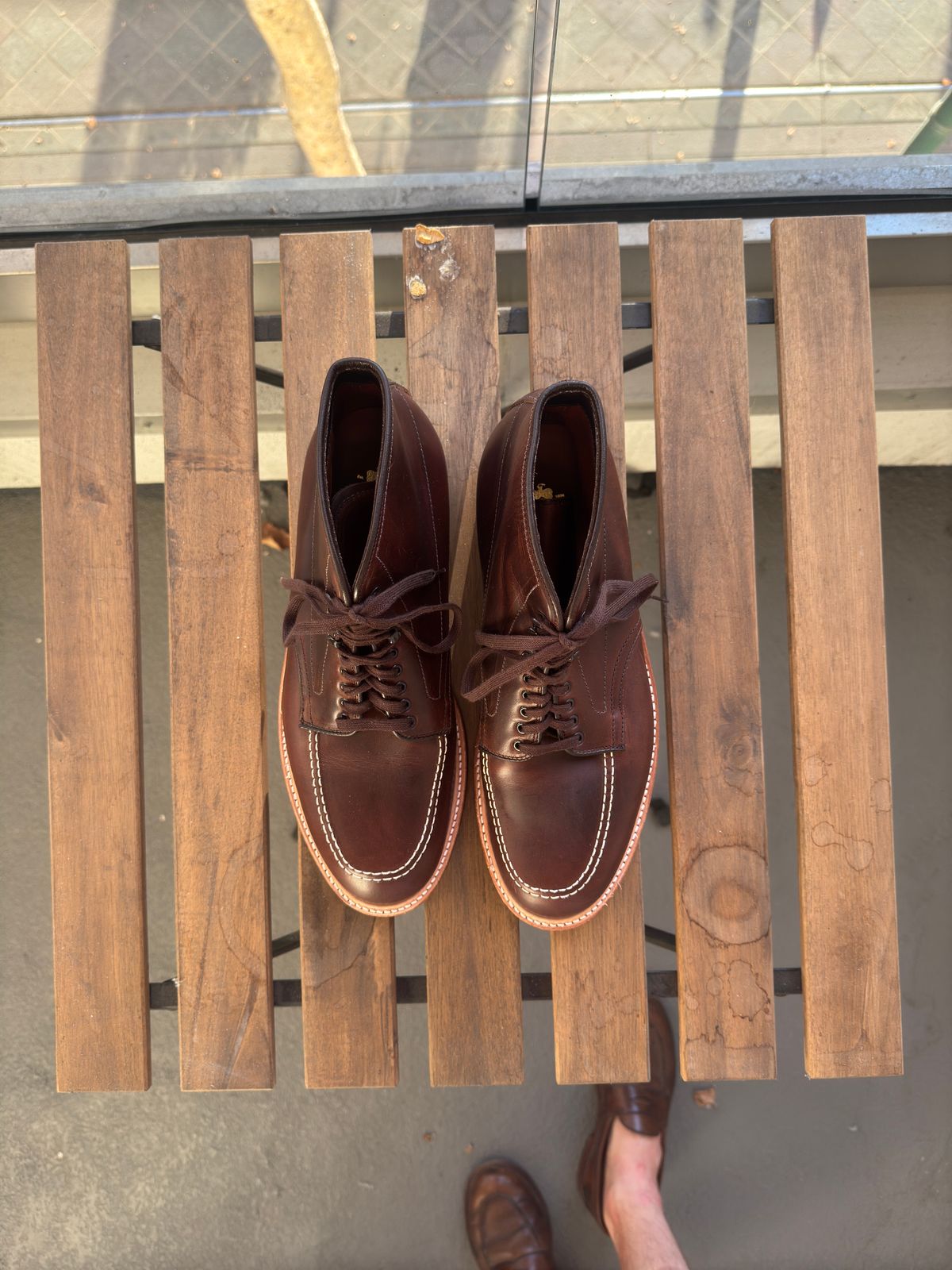 Photo by jarmul22 on October 16, 2024 of the Alden Indy Boot in Brown Analine Pull Up.